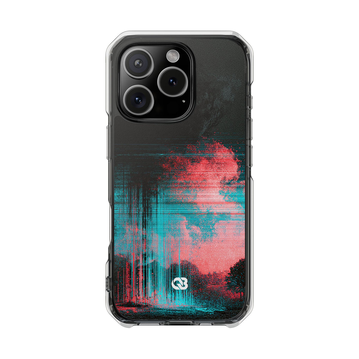 Digital Signal Drift · Clear Impact Magnetic Phone Case for iPhone · Black