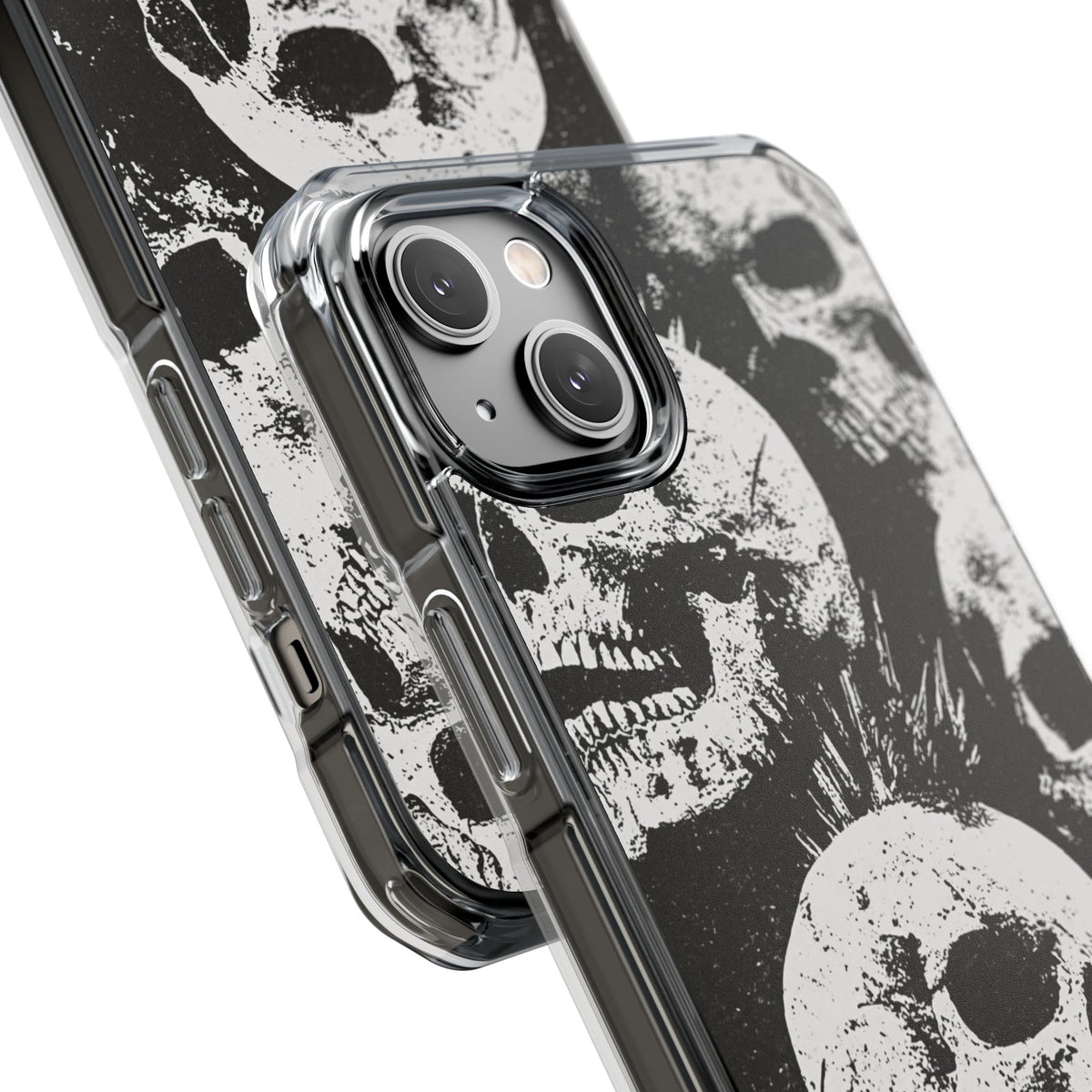 Punk Skull Riot · Clear Impact Magnetic Phone Case for iPhone · Black