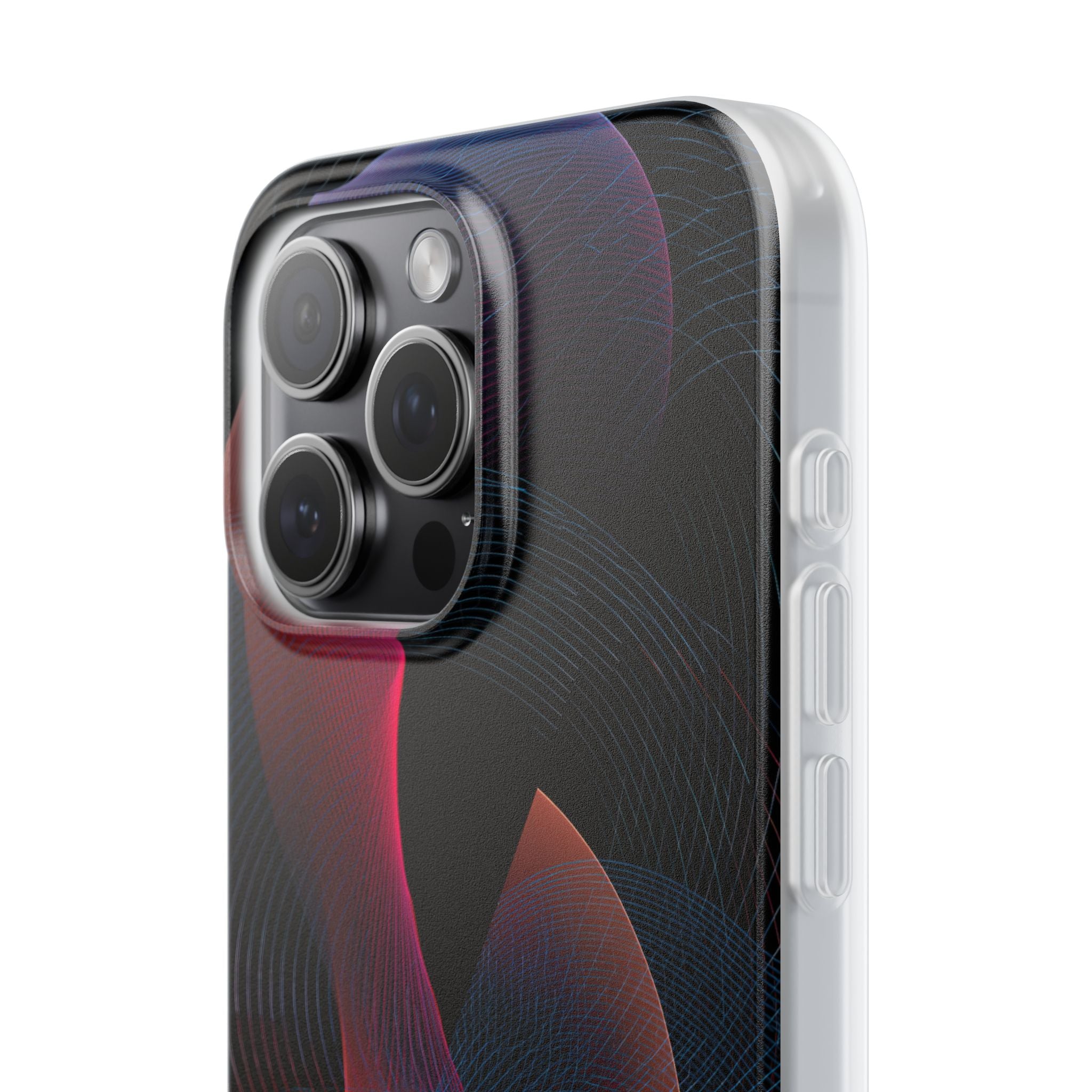 Black Lite Phone Case for iPhone - Cobalt Crimson Flux