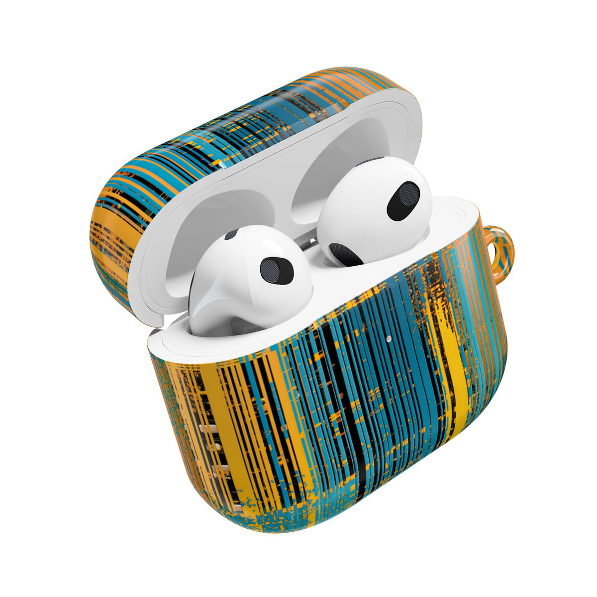 Cyber Glitch Stream · Hard Case for AirPods & AirPods Pro · Teal