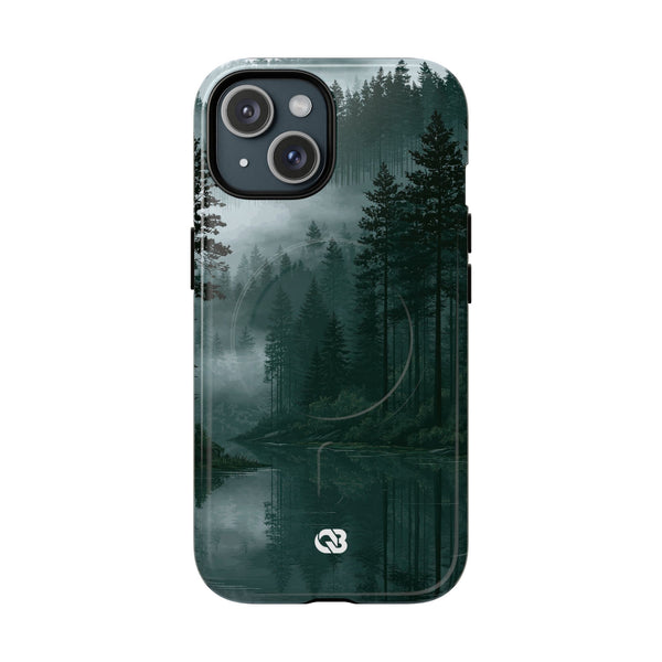 Misty Pine Reflections · Tough 2.0 Magnetic Phone Case for iPhone · Green