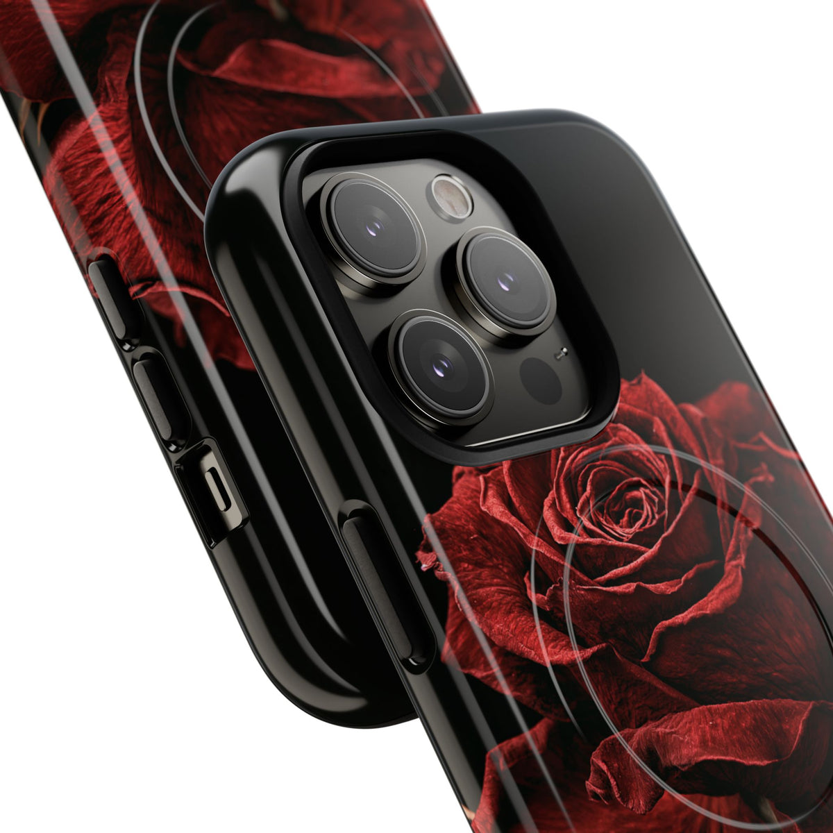 Crimson Noir Rose · Tough 2.0 Magnetic Phone Case for iPhone · Black