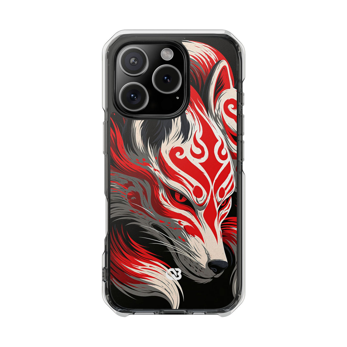 Crimson Kitsune Spirit · Clear Impact Magnetic Phone Case for iPhone · Red