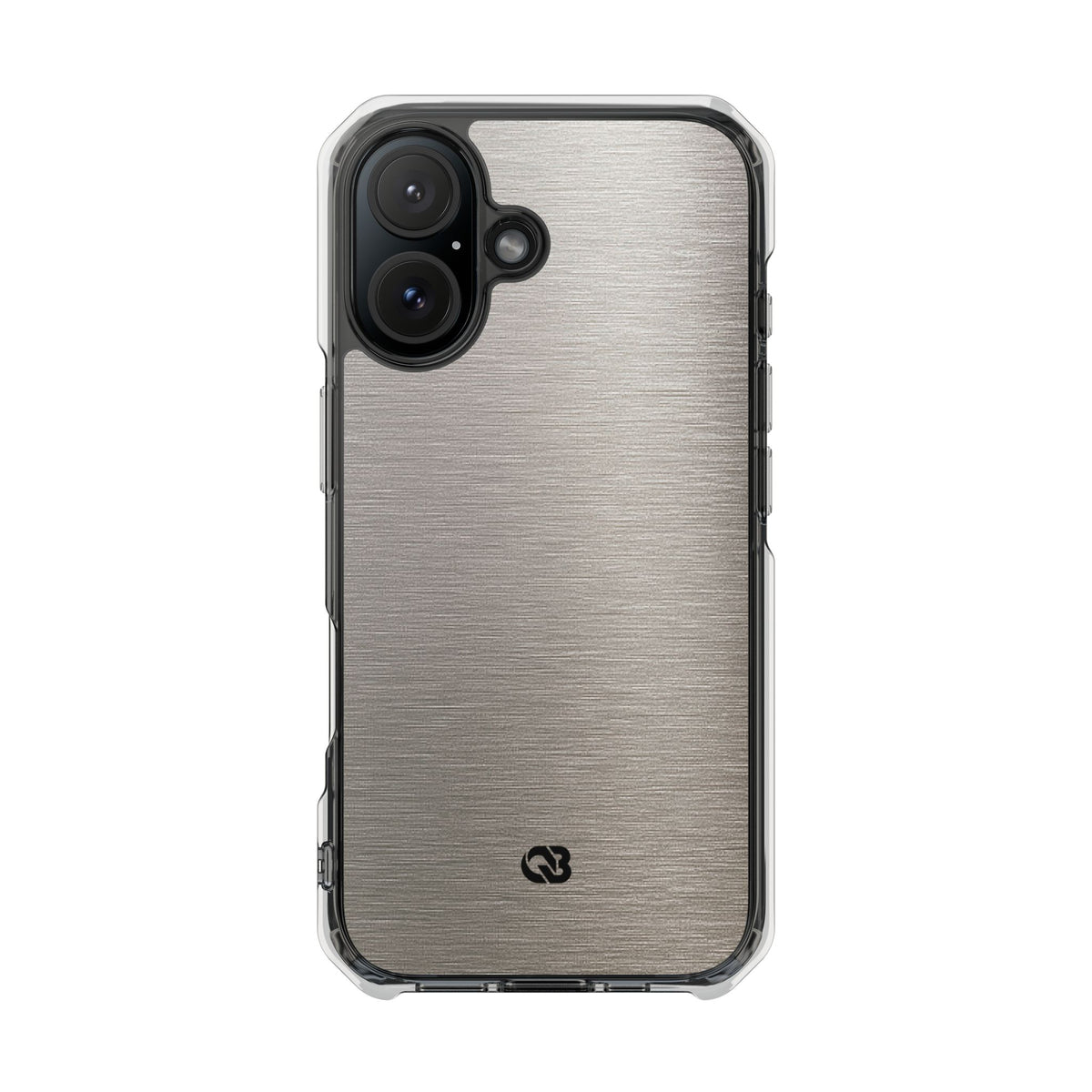 Grey Impact MagSafe Phone Case for iPhone - Brushed Nickel Linen