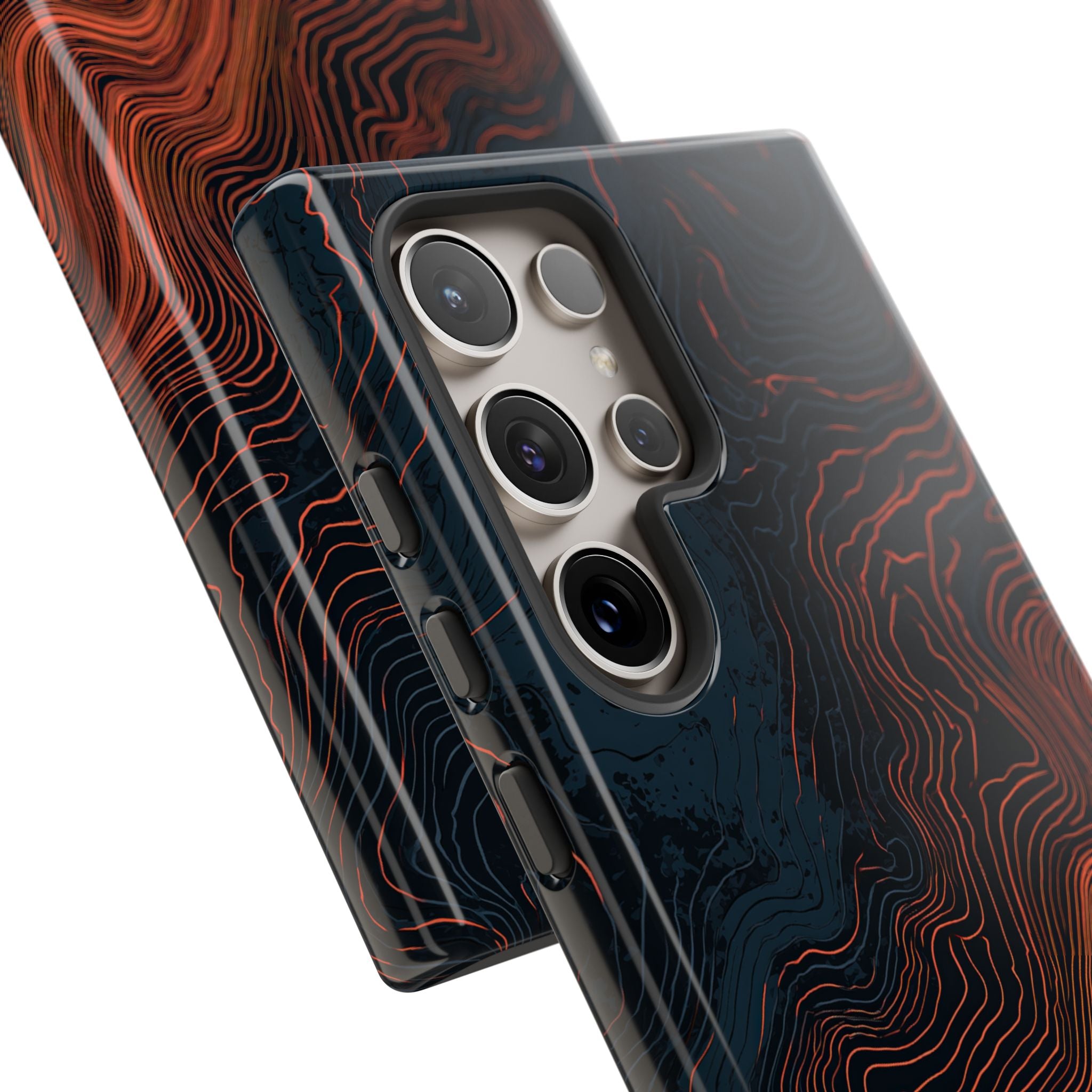 Black Tough Phone Case for Samsung - Volcanic Basalt Map