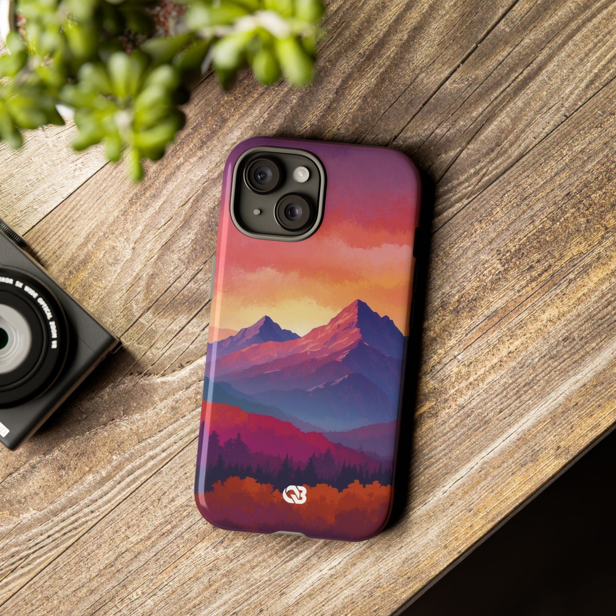 Crimson Mountain Dusk · Tough Phone Case for iPhone