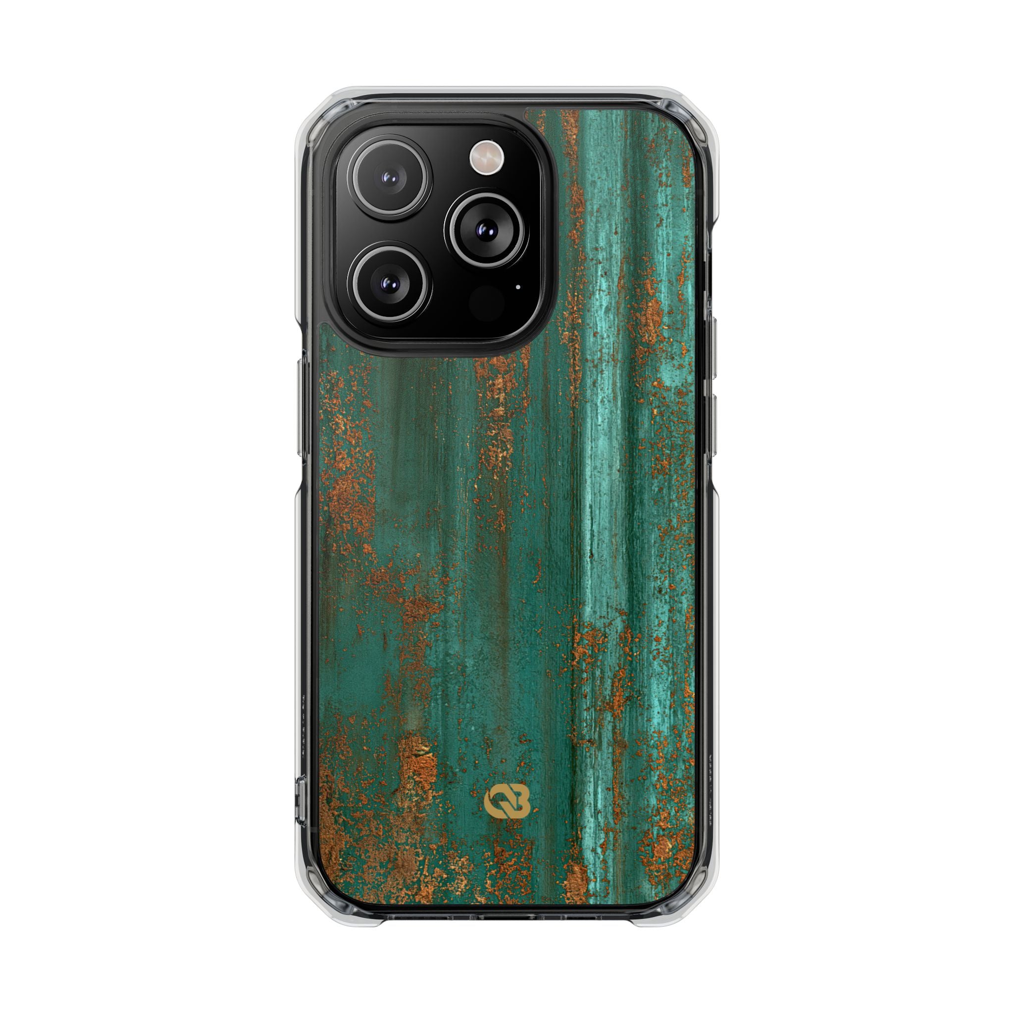 Teal Impact MagSafe Phone Case for iPhone - Verdigris Copper Siding