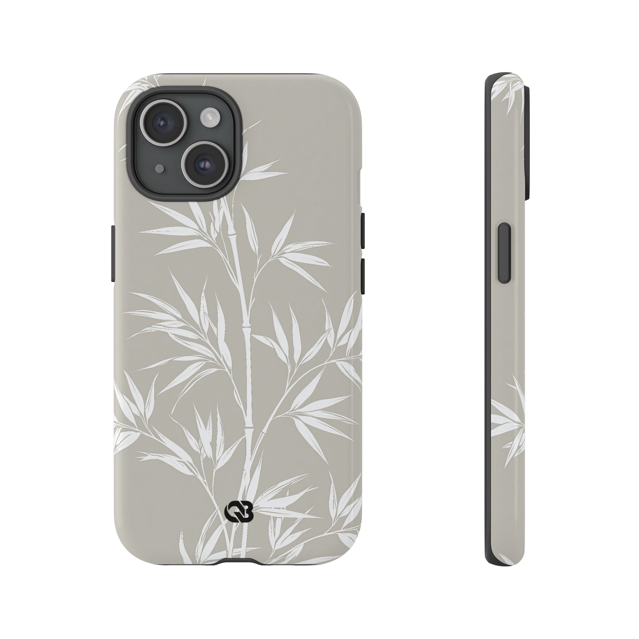 Beige Tough Phone Case for iPhone - Sandstone Bamboo Stalks