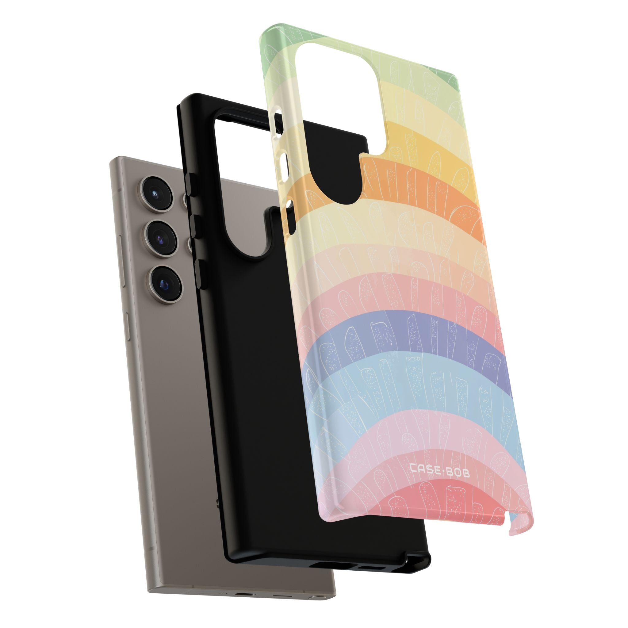 Pastell Regenbogen Bänder Samsung S24 Ultra Case - Tough