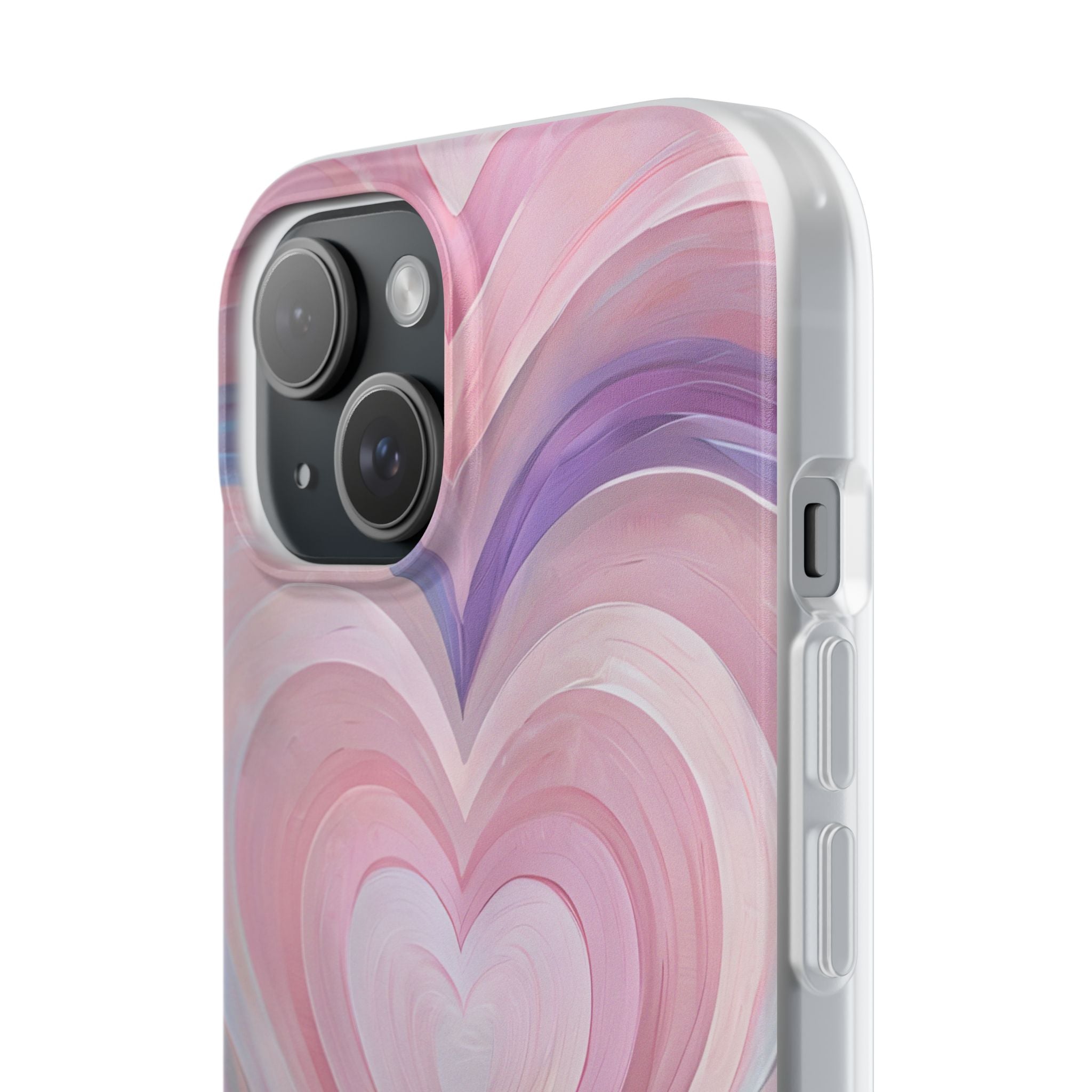 Lavender Pulse Hearts · Soft Mobilskal för iPhone