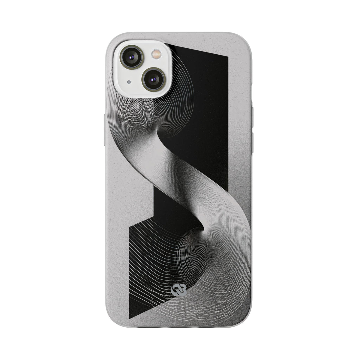 Grey Lite Phone Case for iPhone - Obsidian Moiré Wave