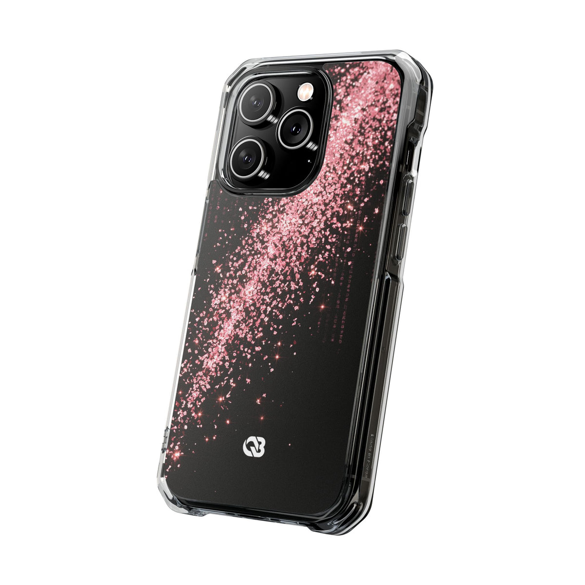 Rose Digital Cascade · Clear Impact Magnetic Phone Case for iPhone · Pink