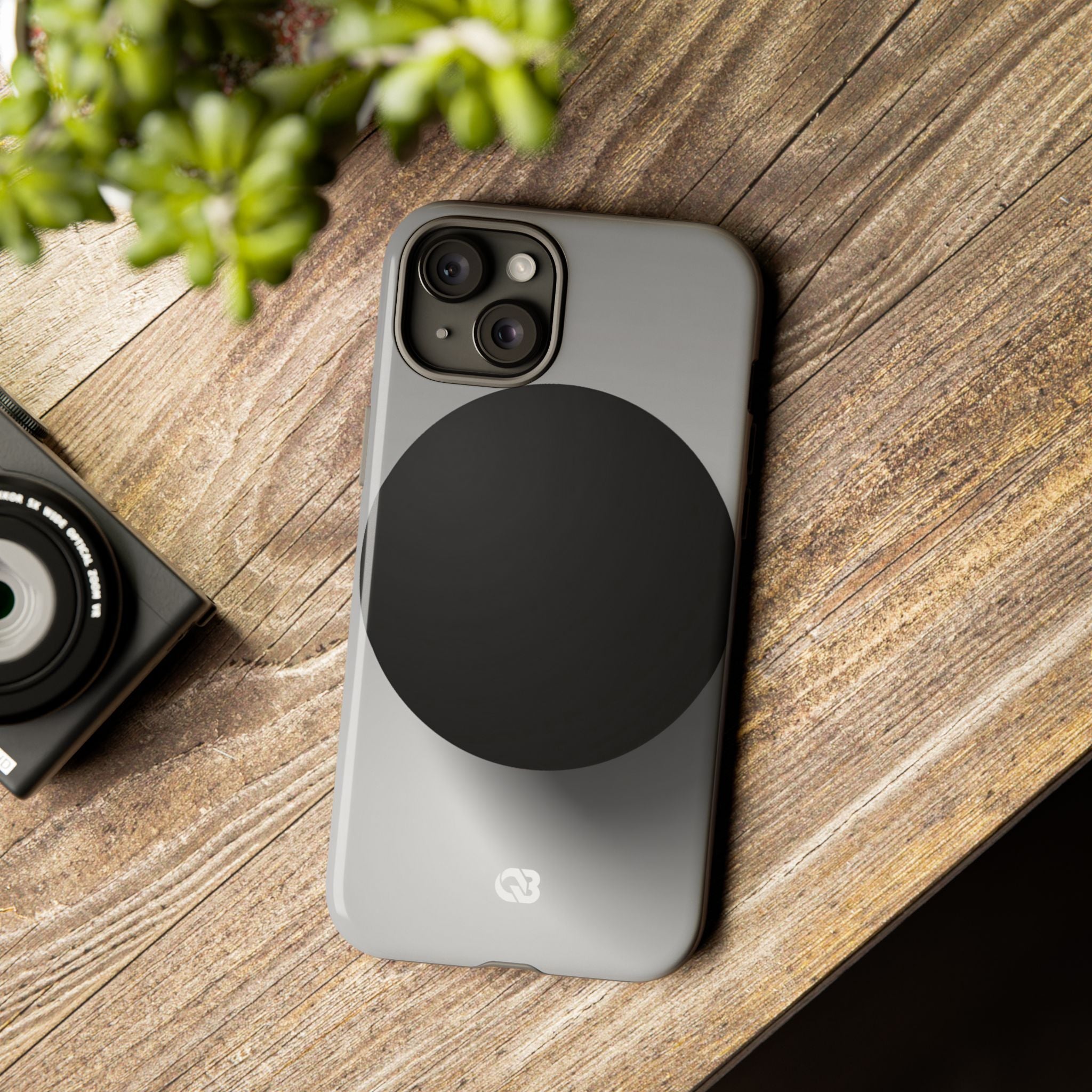 Grey Tough Phone Case for iPhone - Matte Onyx Sphere
