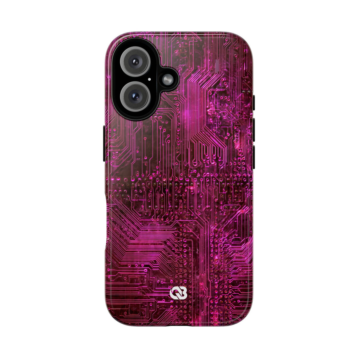 Magenta Circuit Trace · Tough Phone Case for iPhone · Pink