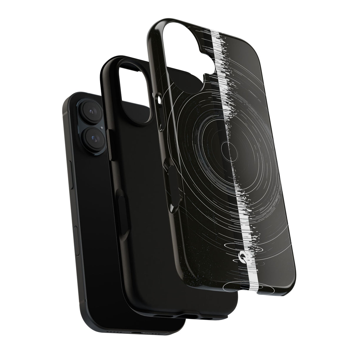 Black Tough Phone Case for iPhone - Obsidian Orbital Signal