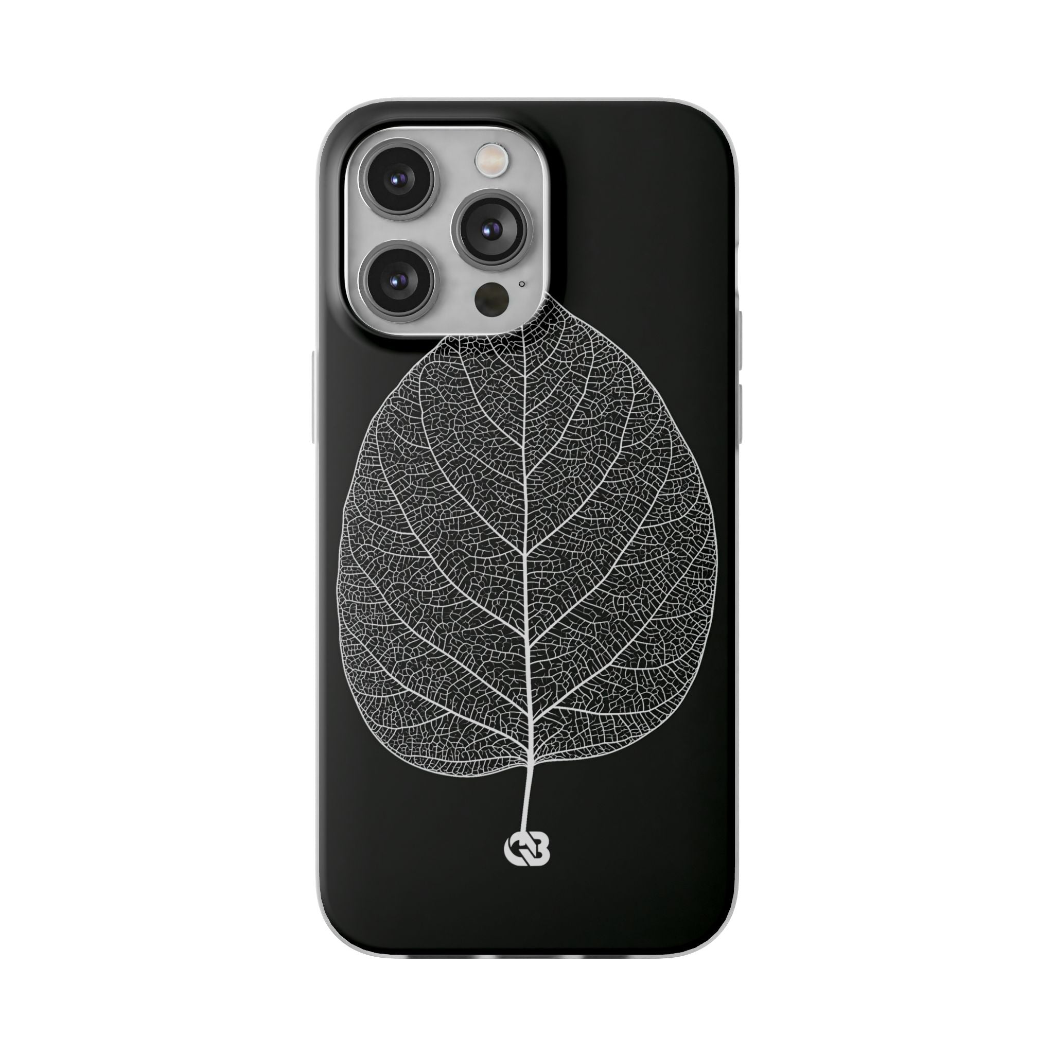 Black Lite Phone Case for iPhone - Bleached Leaf Lattice