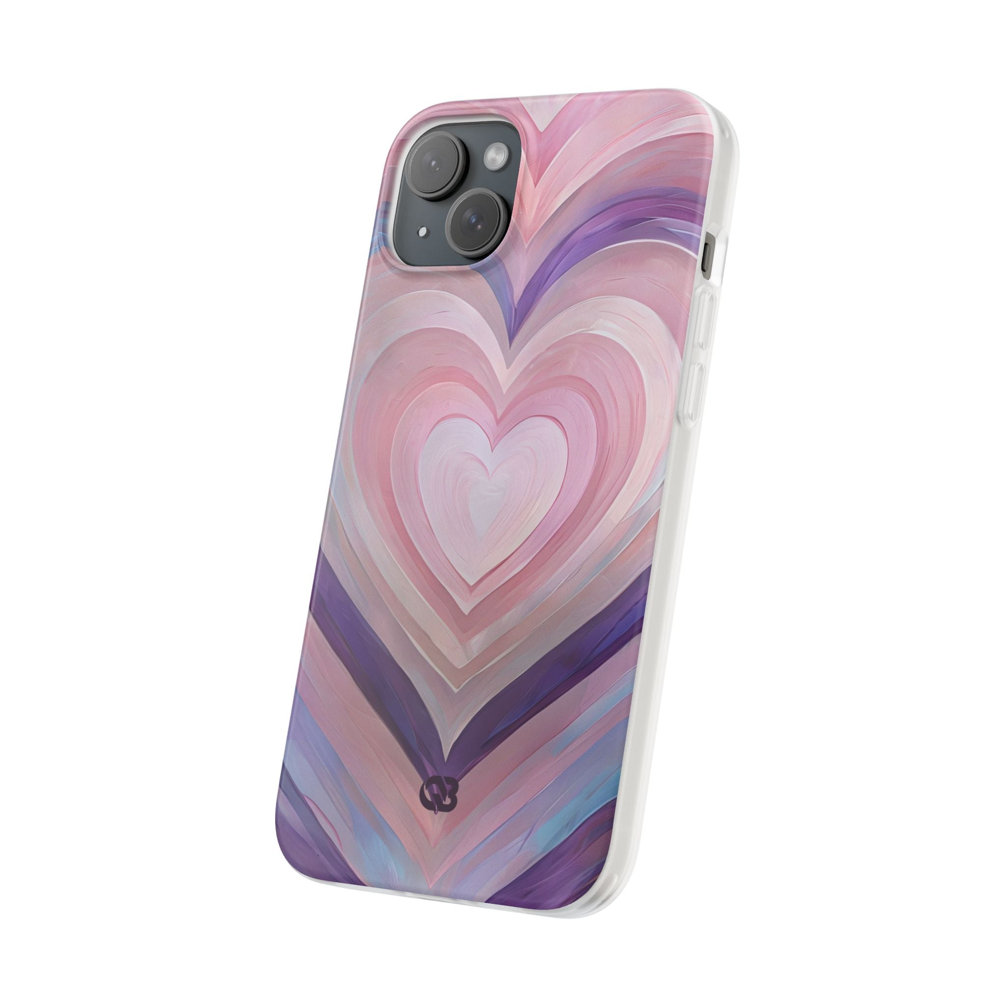 Lavender Pulse Hearts · Soft Mobilskal för iPhone