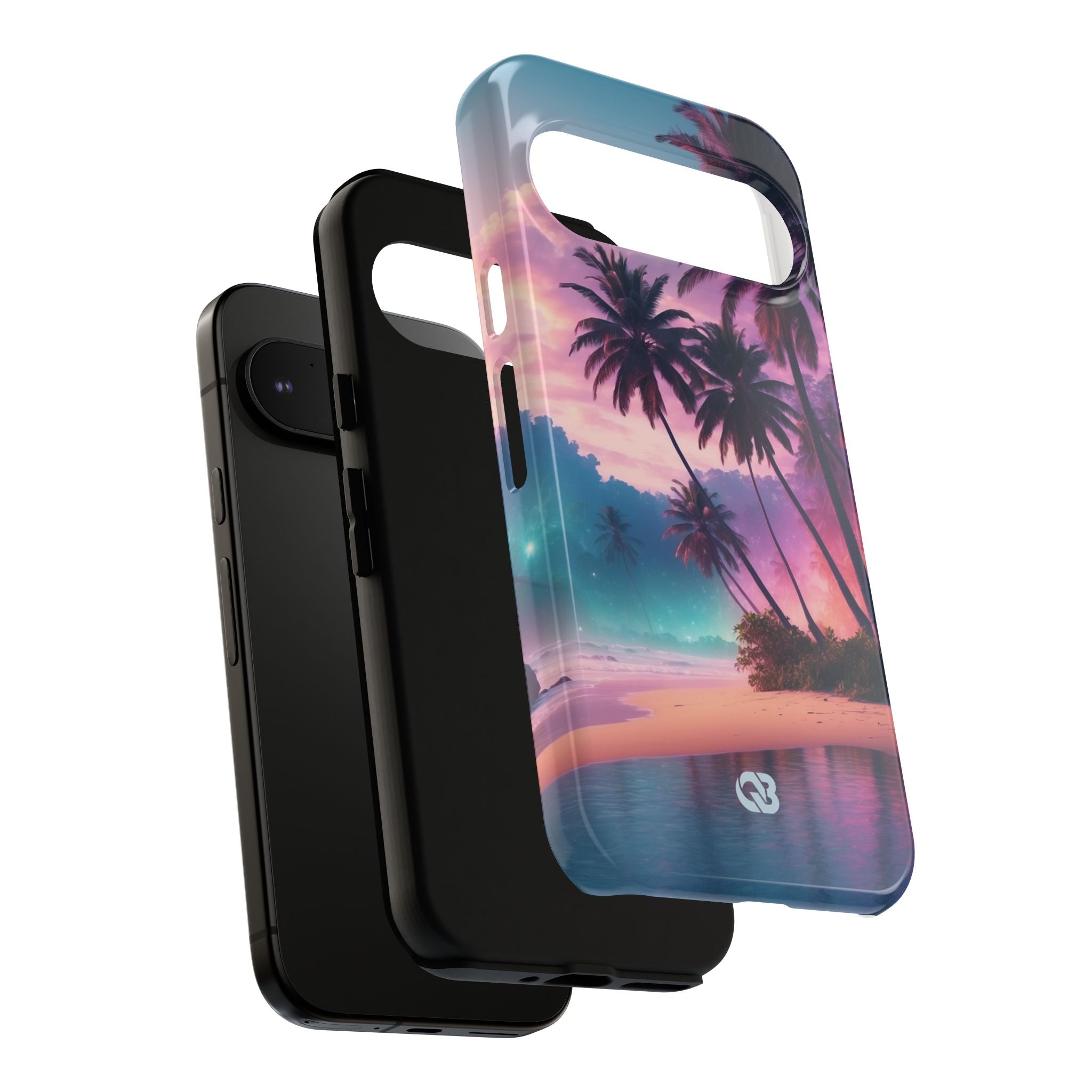 Neon Shore Palms · Tough Handyhülle für Google Pixel