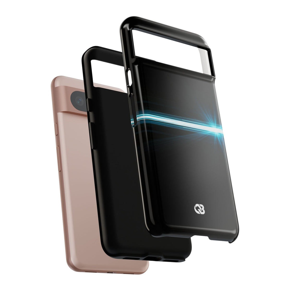 Blue Tough Phone Case for Google Pixel - Electric Cyan Ray