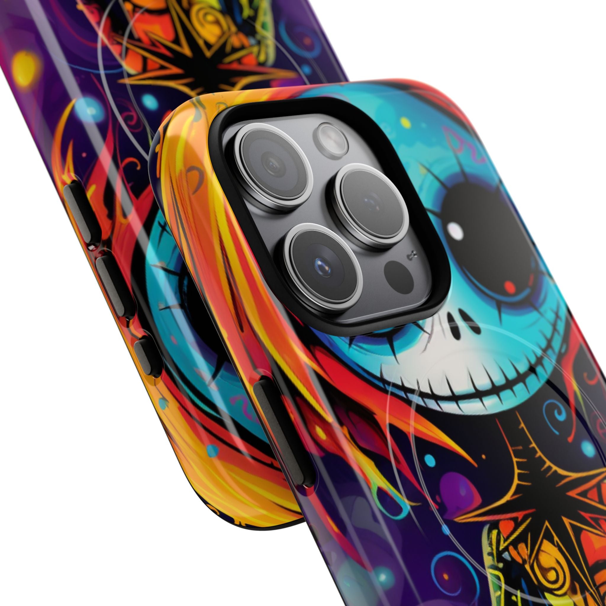 Blue Skull Swirl iPhone 15 Pro Case - Tough+ - CASE•BOB