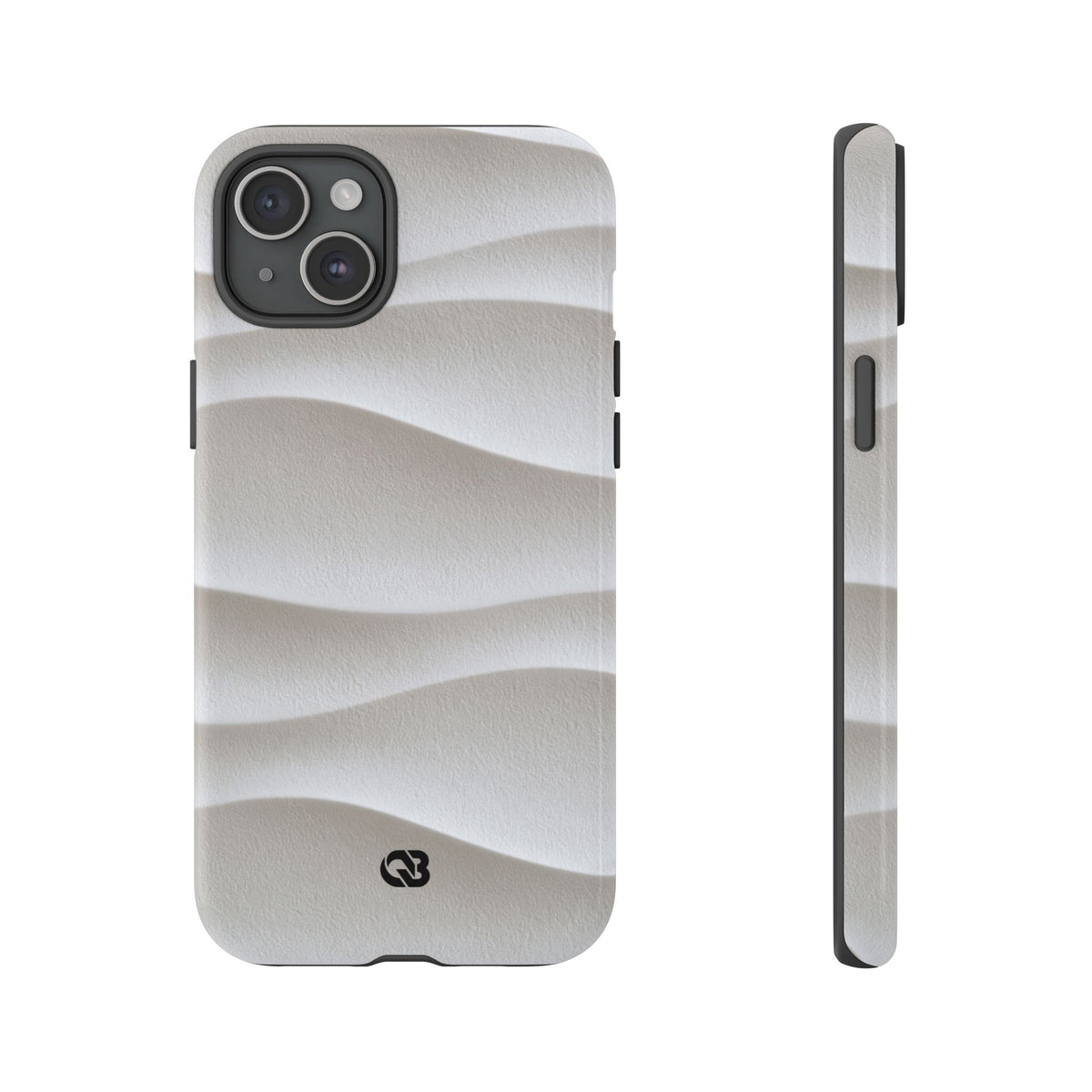 White Tough Phone Case for iPhone - Arctic Flow Ridges