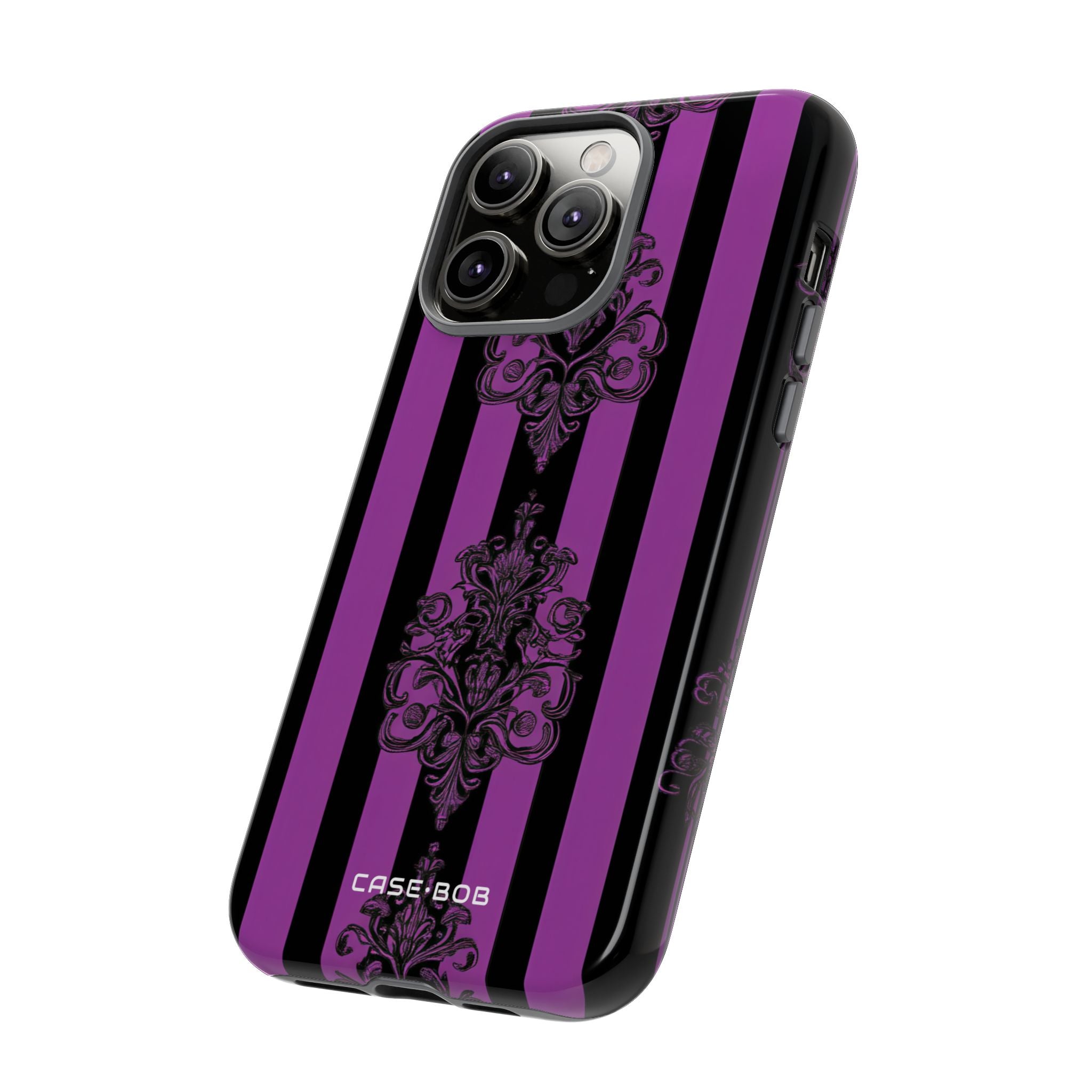 Damast Elegance Paars iPhone 14 Pro Max Cover - Tough