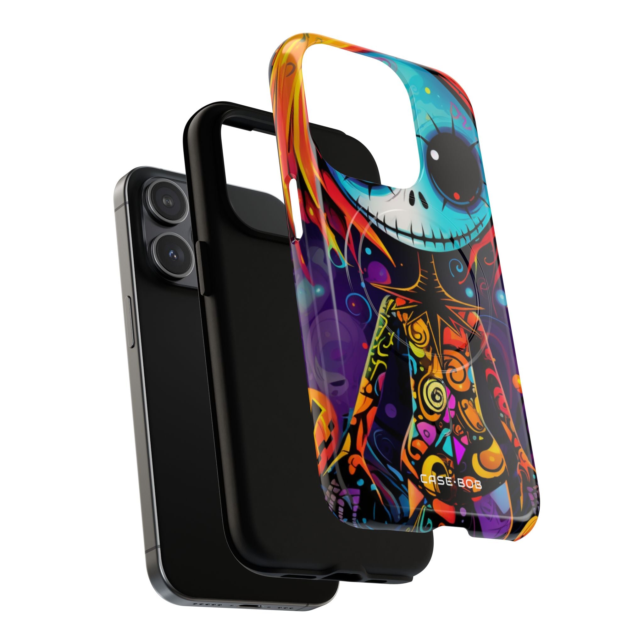 Blue Skull Swirl iPhone 15 Pro Case - Tough+ - CASE•BOB