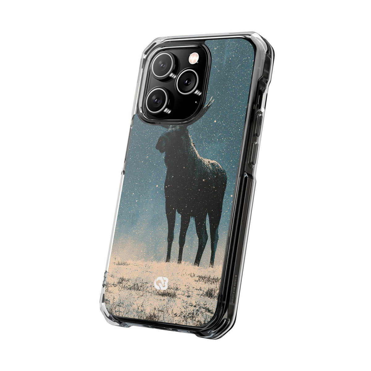 Nordic Boreal Moose · Clear Impact Magnetic Phone Case for iPhone · Blue