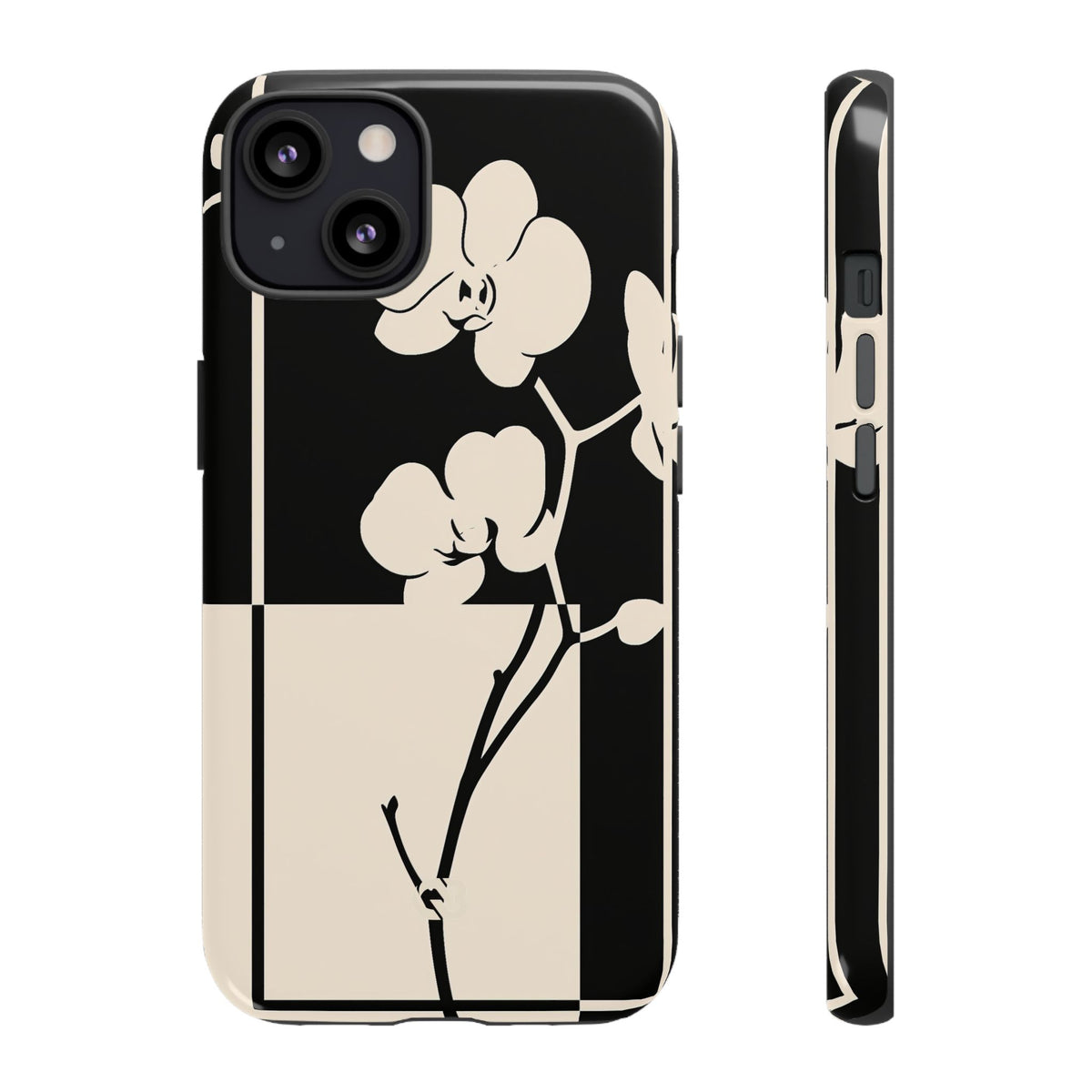 Geometric Orchid Bloom · Tough Phone Case for iPhone · Black