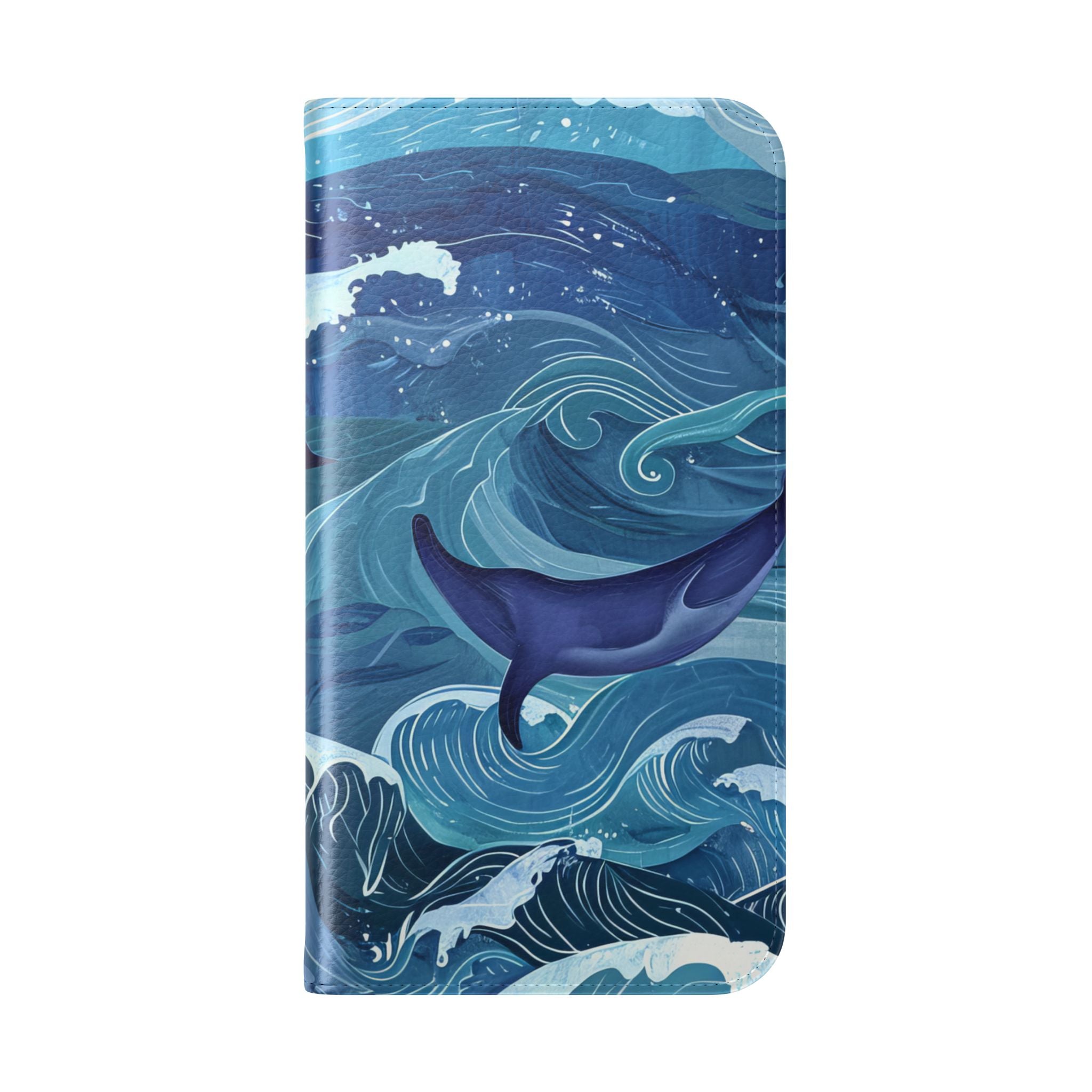 Dolphin Wave Dance - iPhone 16 Plus Case - Wallet
