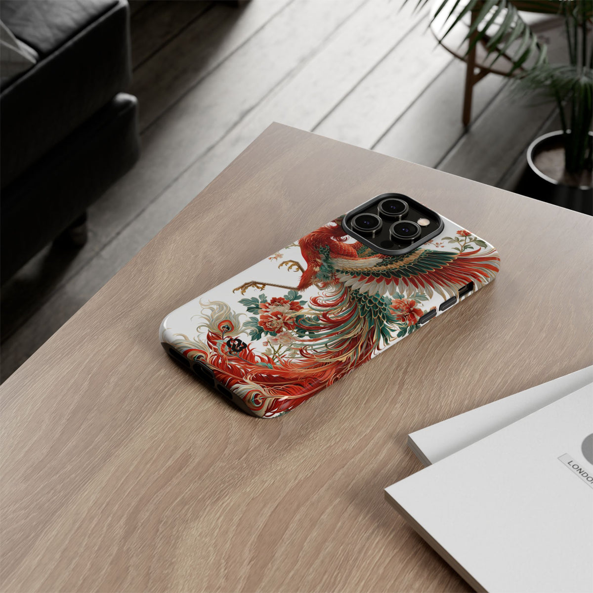 Vermilion Imperial Phoenix · Tough Phone Case for iPhone · Red