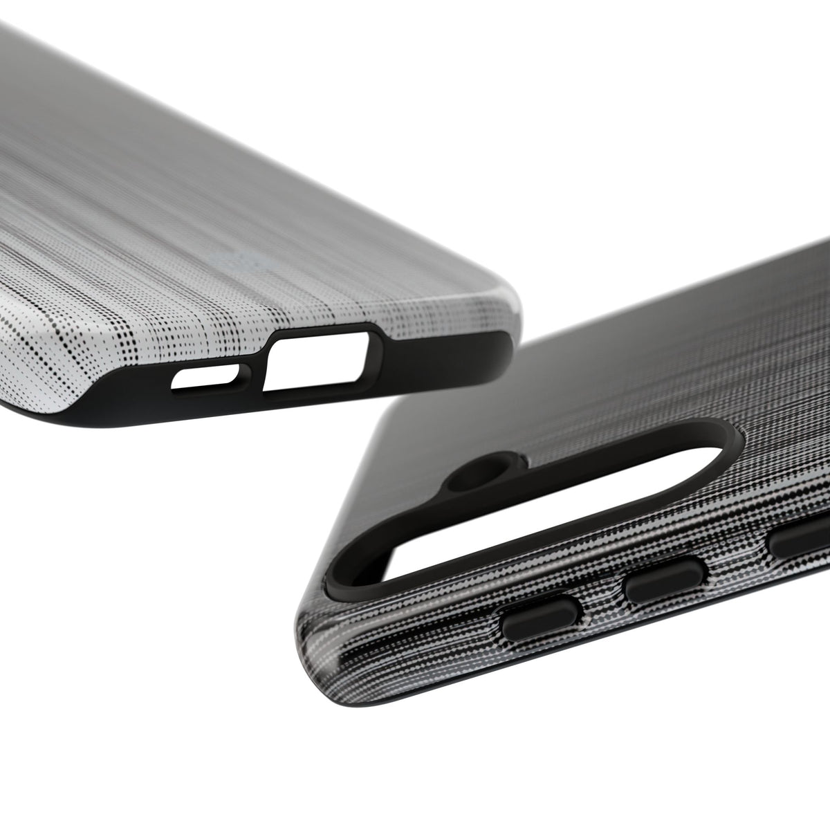 Grey Tough Phone Case for Samsung - Static Vertical Dither