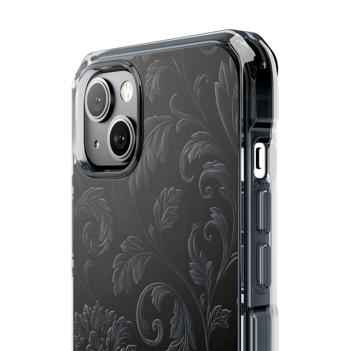 Obsidian Damask · Clear Impact Magnetic Phone Case for iPhone · Black