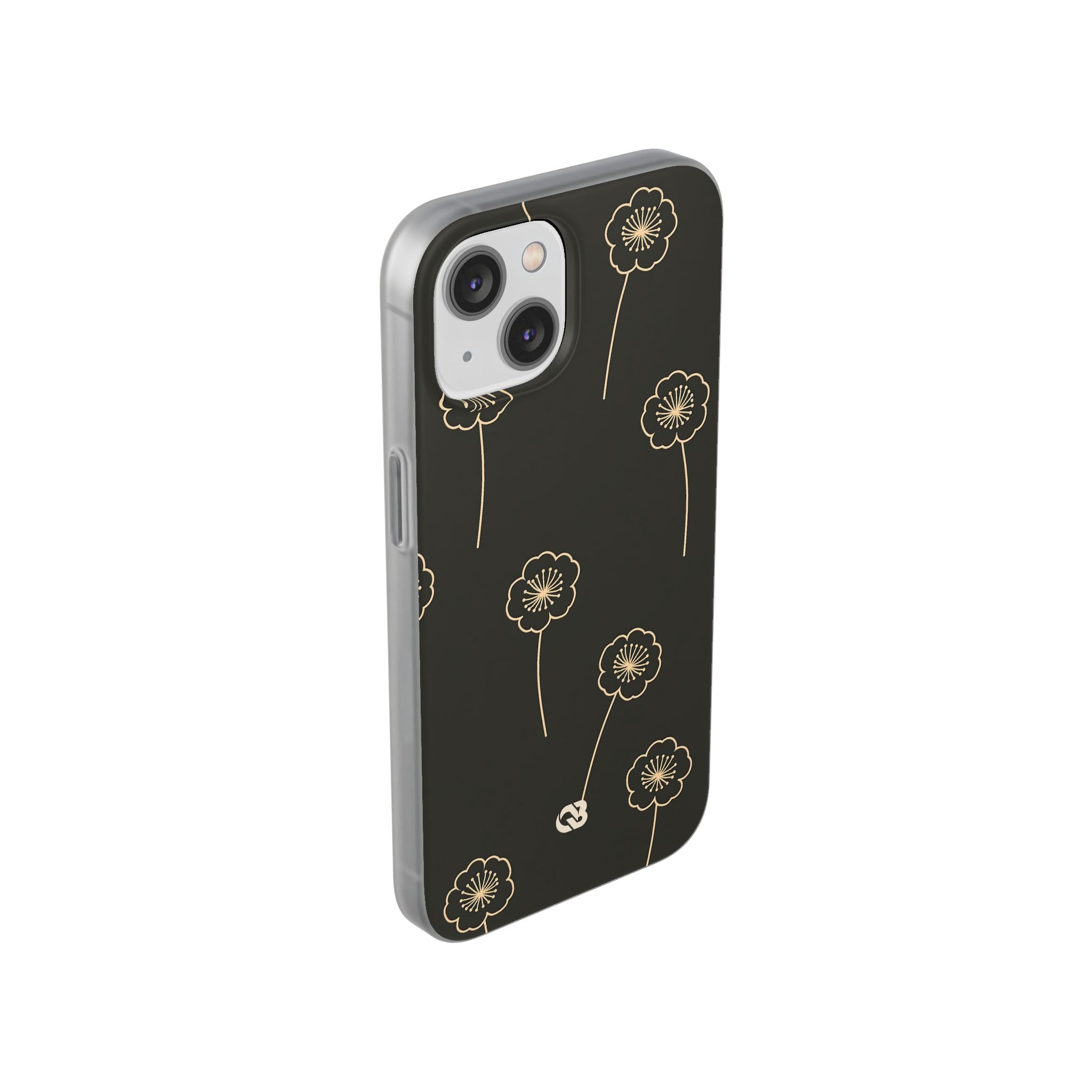 Black Lite Phone Case for iPhone - Obsidian Sand Petals