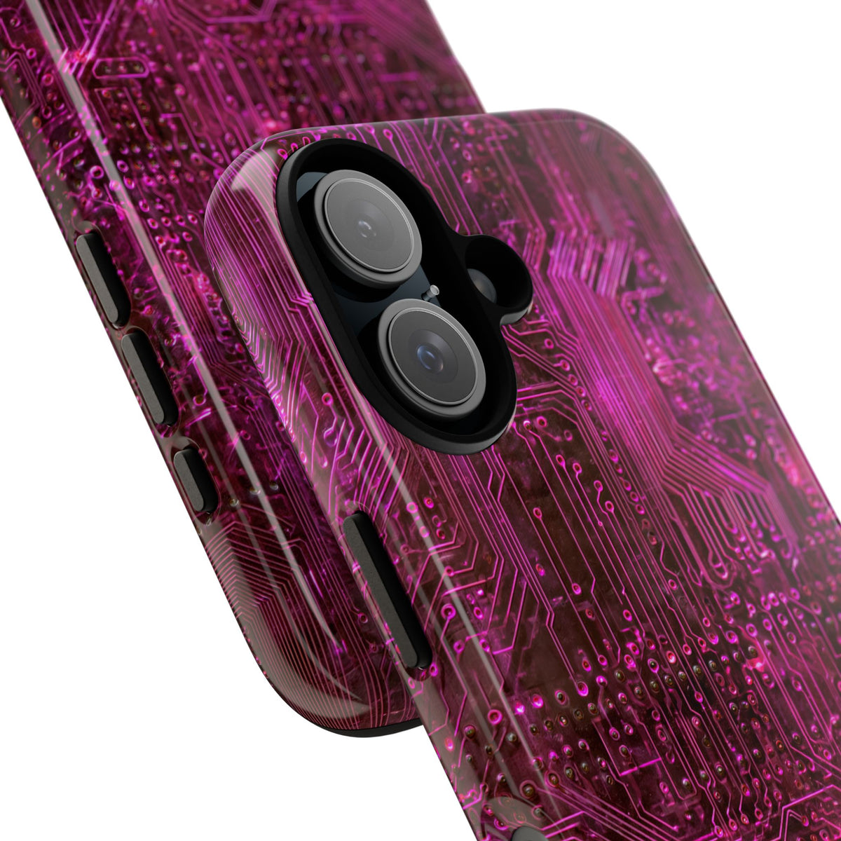 Magenta Circuit Trace · Tough Phone Case for iPhone · Pink