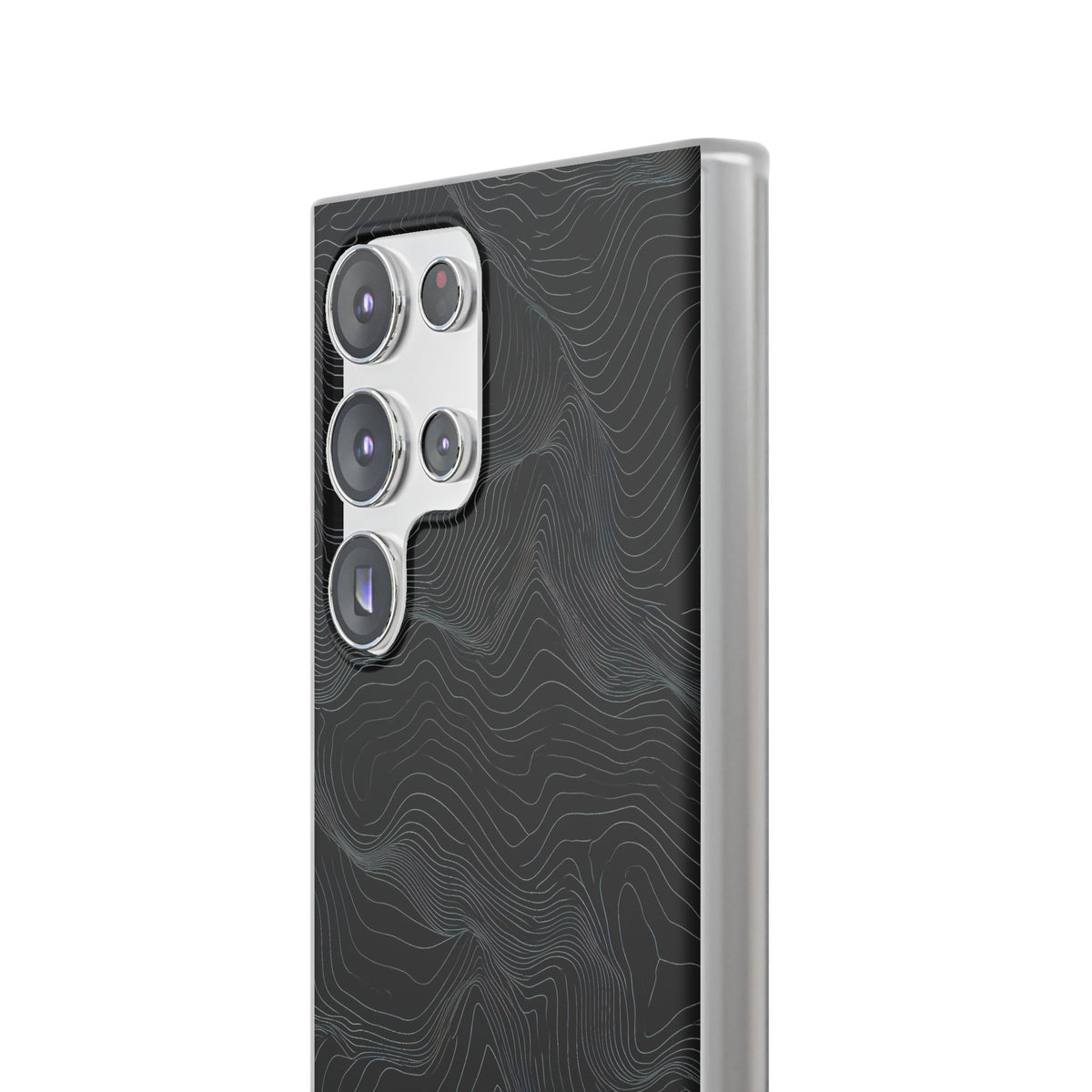 Black Lite Phone Case for Samsung - Obsidian Topo Wireframe