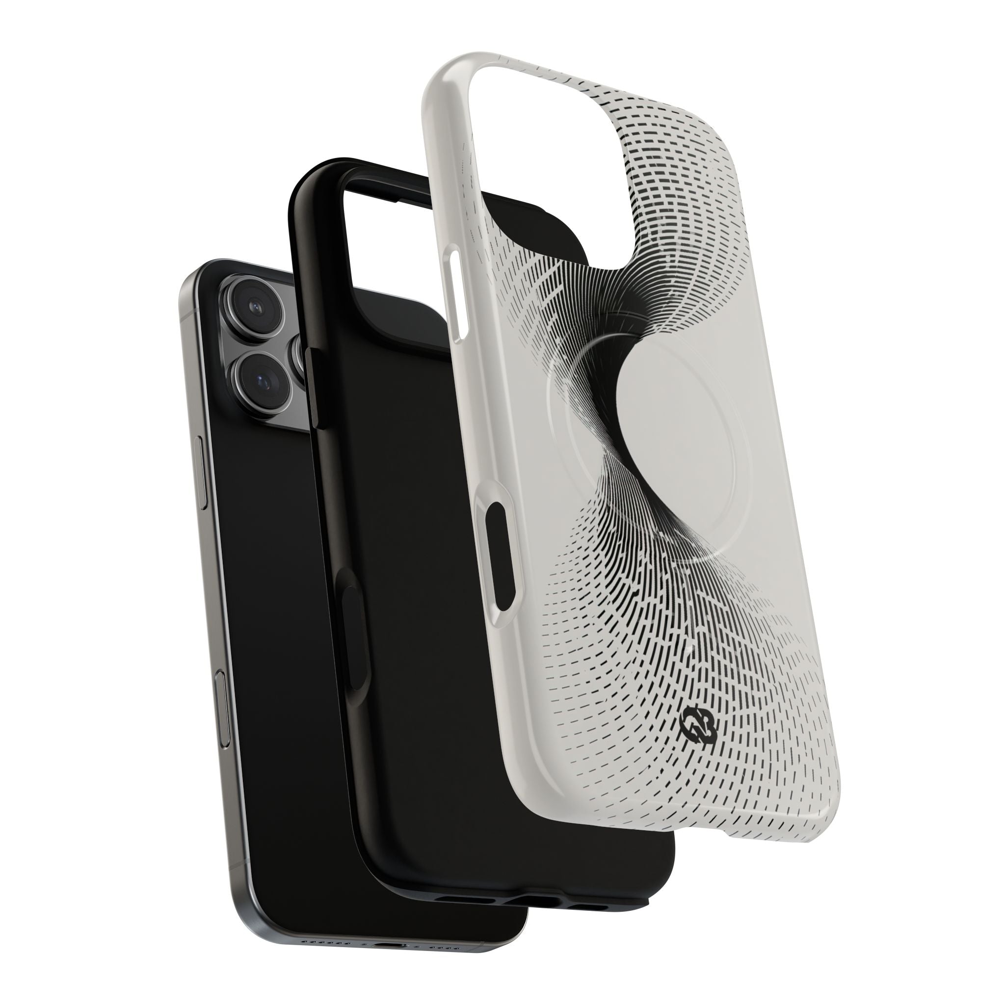 White Tough 2.0 Magsafe Phone Case for iPhone - Linear Torsion Grid