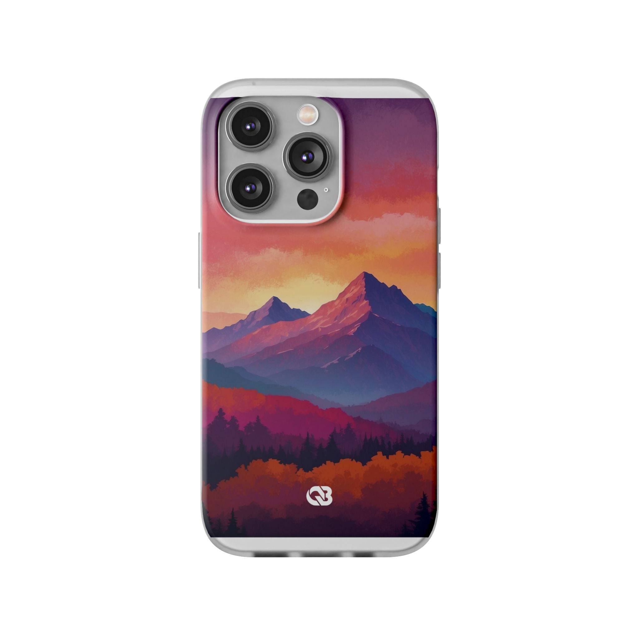Crimson Mountain Dusk · Soft Custodia per iPhone