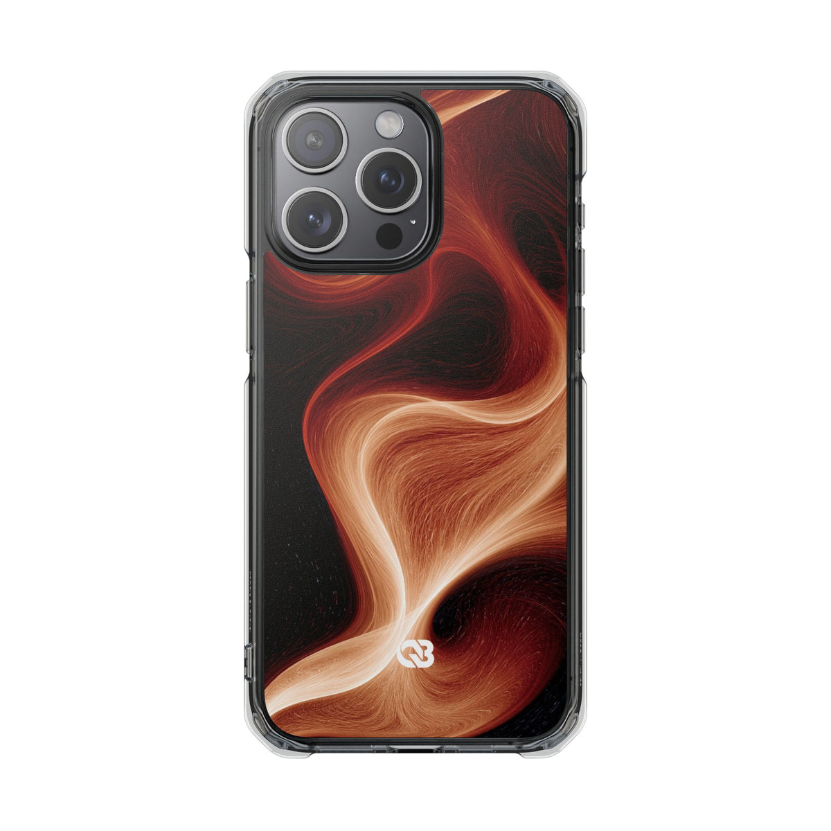 Solar Ember Flow · Clear Impact Magnetic Phone Case for iPhone · Orange