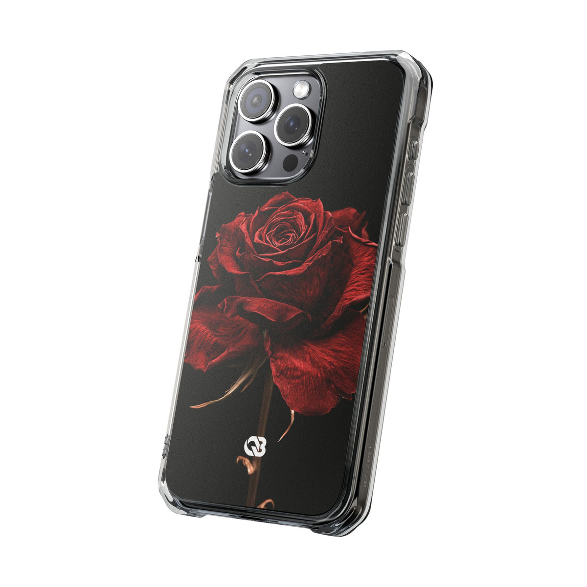 Crimson Noir Rose · Clear Impact Magnetic Phone Case for iPhone · Black