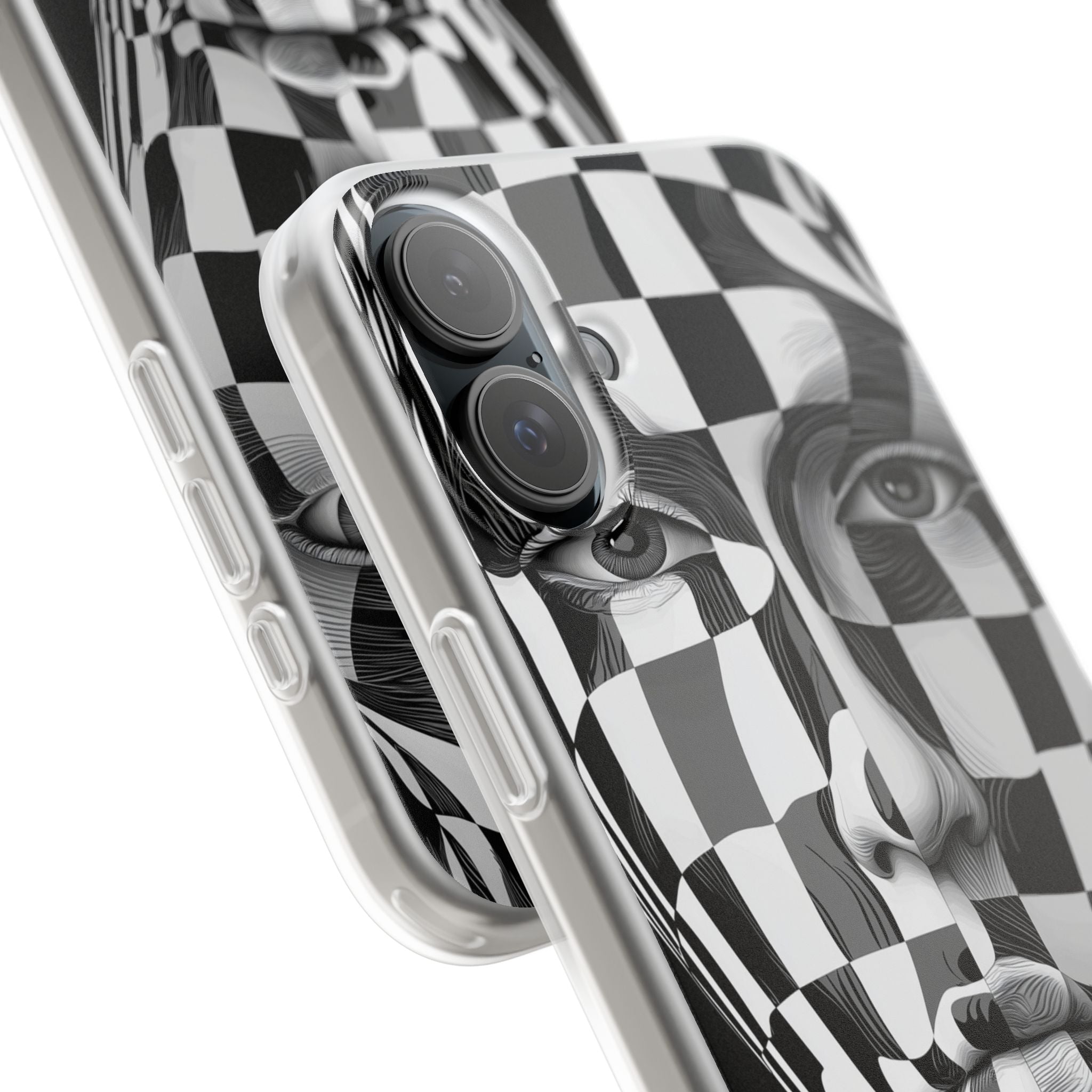 Checkered Face iPhone 16 Plus Case - Soft