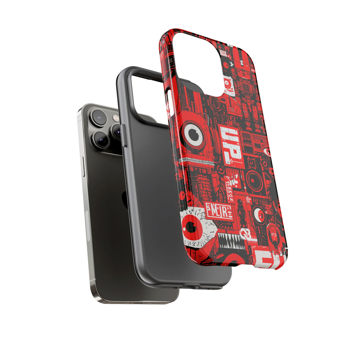 Neo Mecha Collage · Tough Phone Case for iPhone · Red