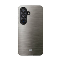 Grey Tough Phone Case for Samsung - Brushed Industrial Steel