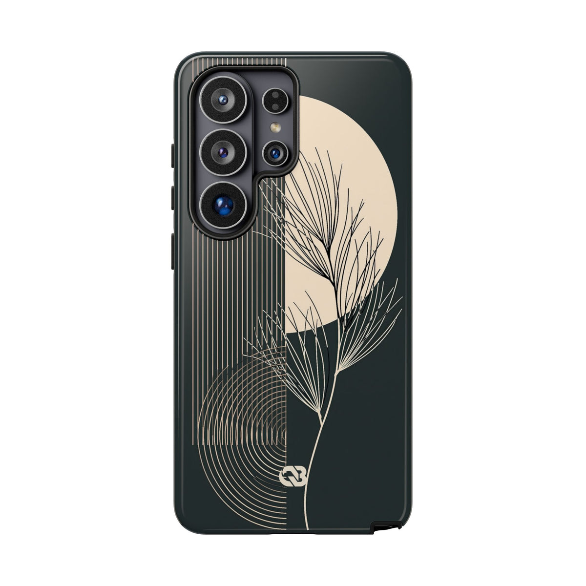 Black Tough Phone Case for Samsung - Obsidian Sand Willow