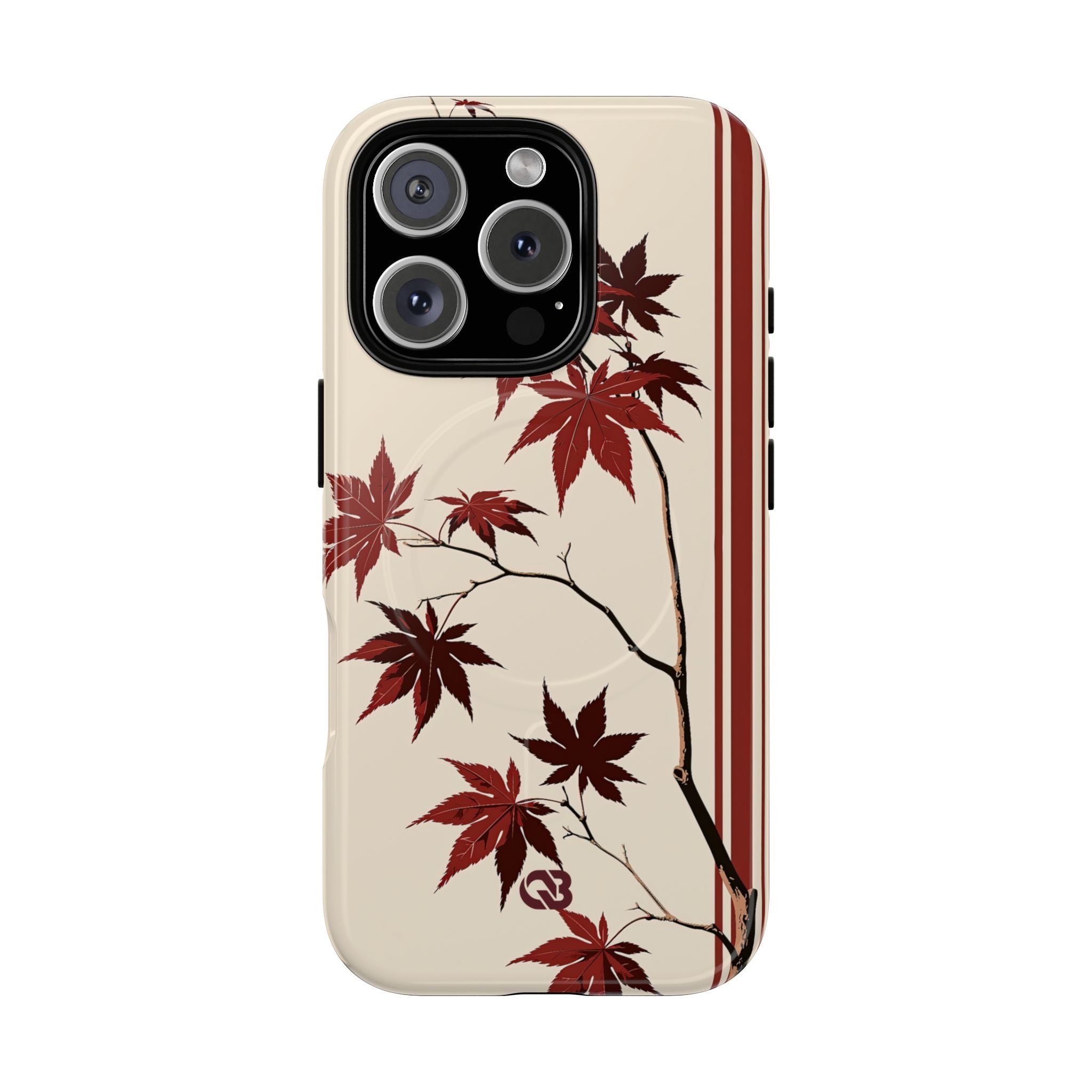 Red Tough 2.0 Magsafe Phone Case for iPhone - Crimson Momiji Stripe