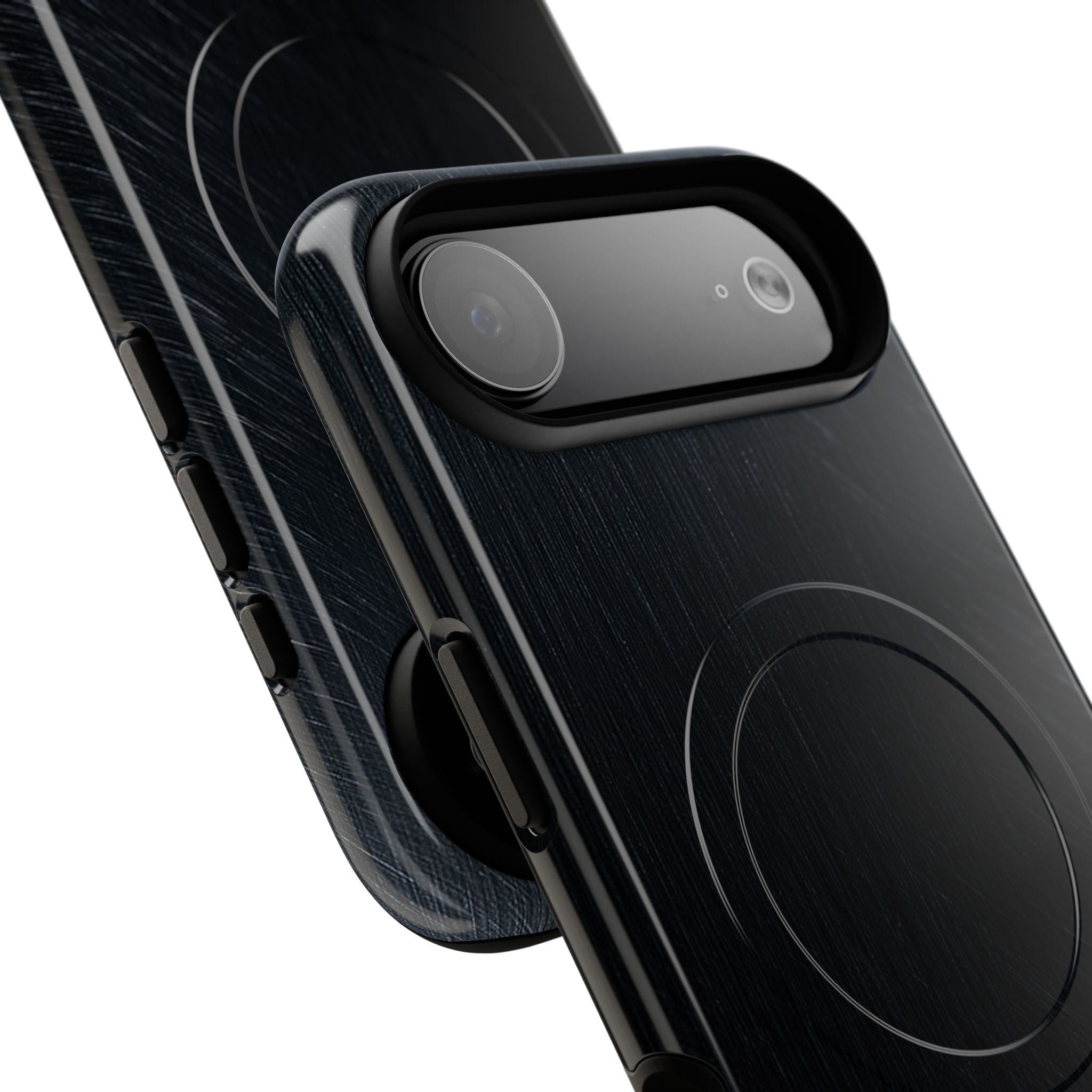 Black Tough 2.0 Magsafe Phone Case for iPhone - Midnight Brushed Grain