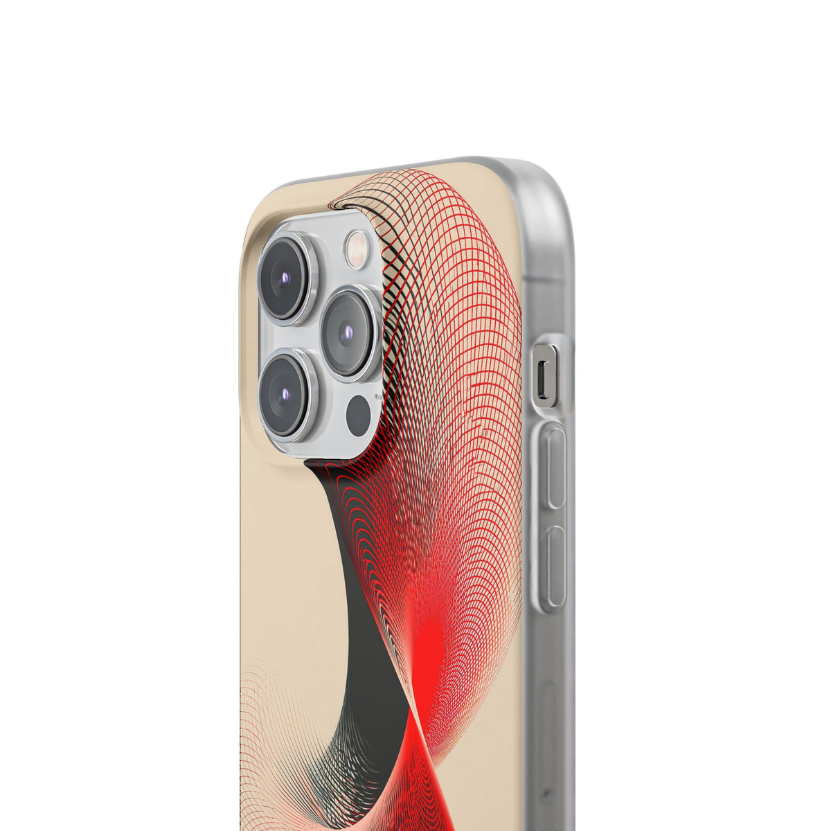 Red Lite Phone Case for iPhone - Scarlet Wireframe Helix