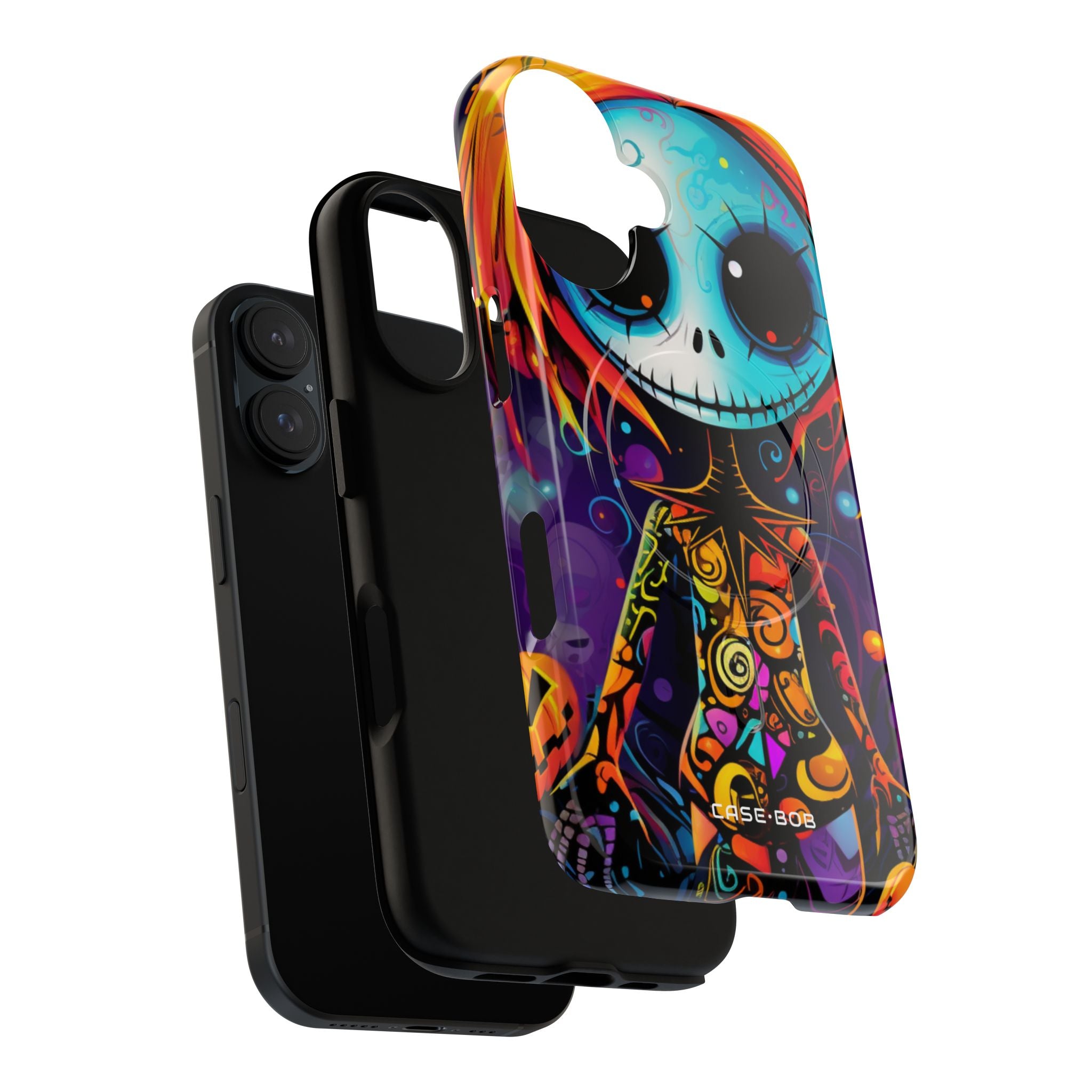 Blue Skull Swirl iPhone 16 Case - Tough+ - CASE•BOB