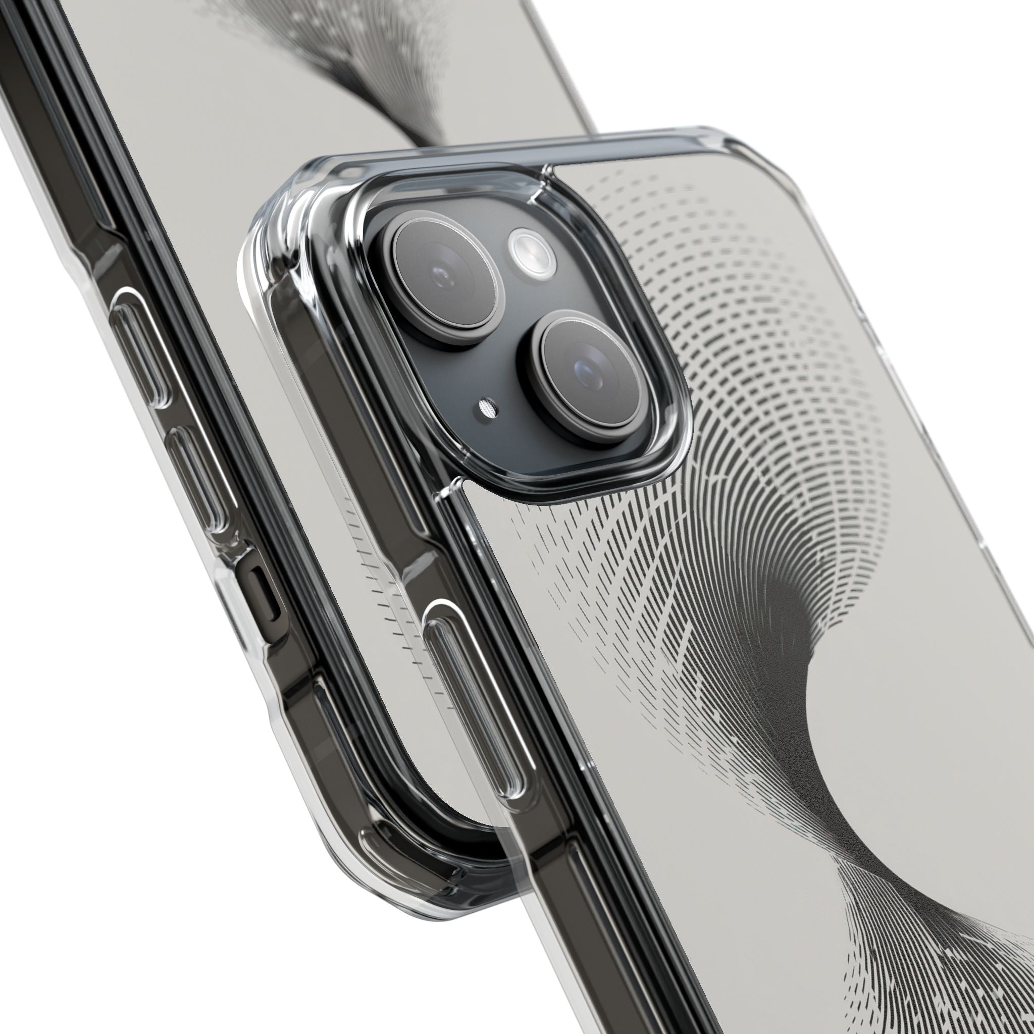 White Impact MagSafe Phone Case for iPhone - Linear Torsion Grid