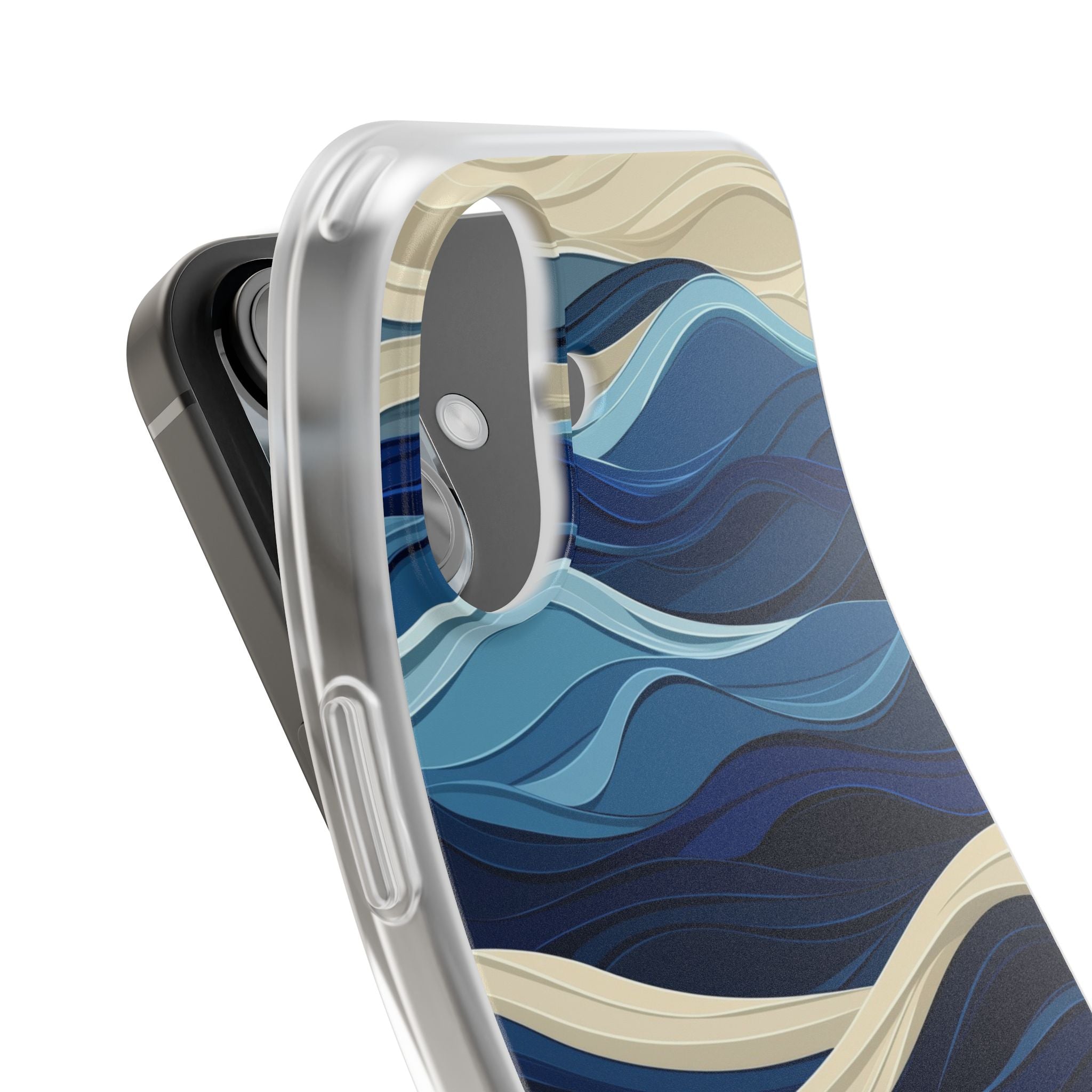 Cobalt Coast Layers · Soft Phone Case for iPhone